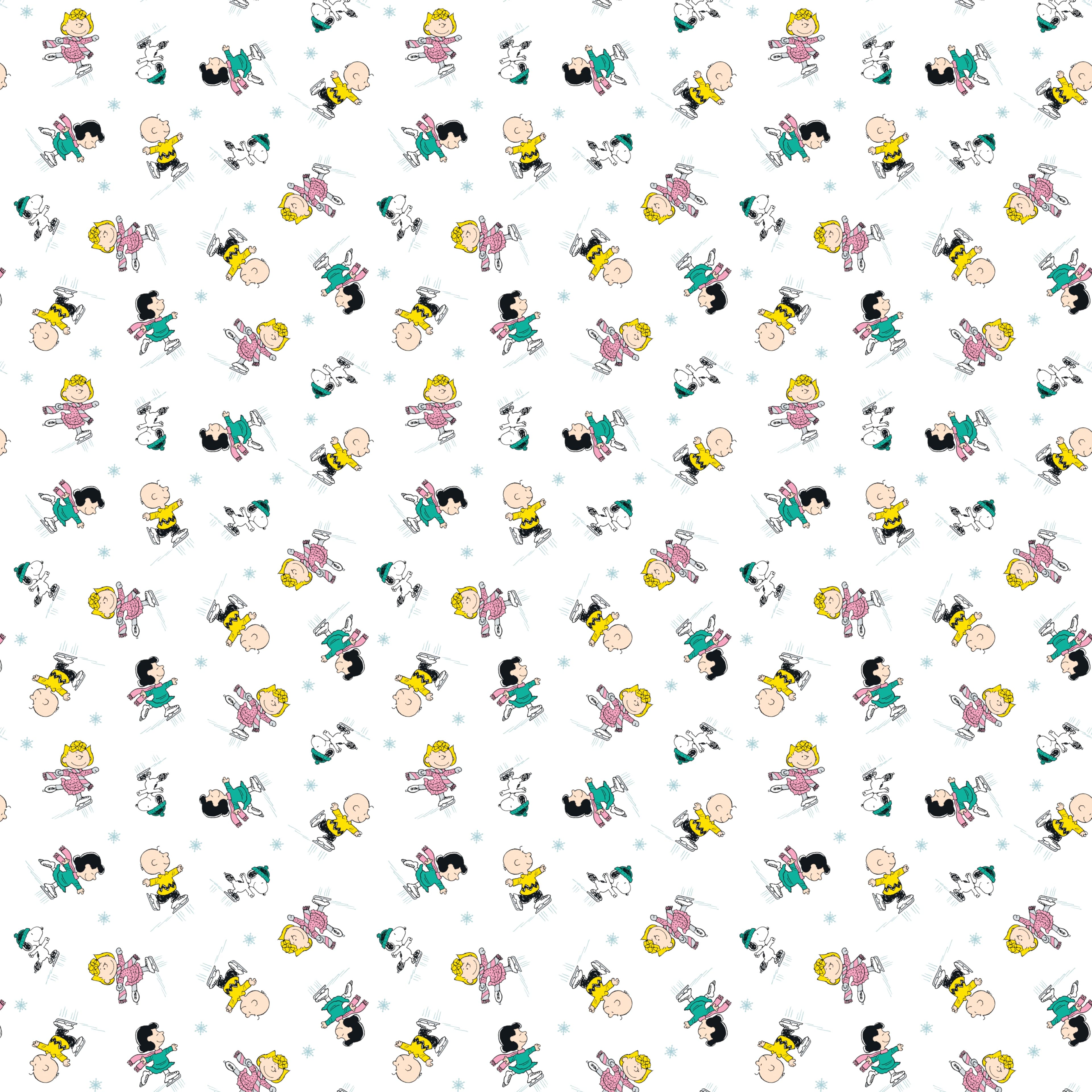 Peanuts® Gang Ice Skating Cotton Fabric