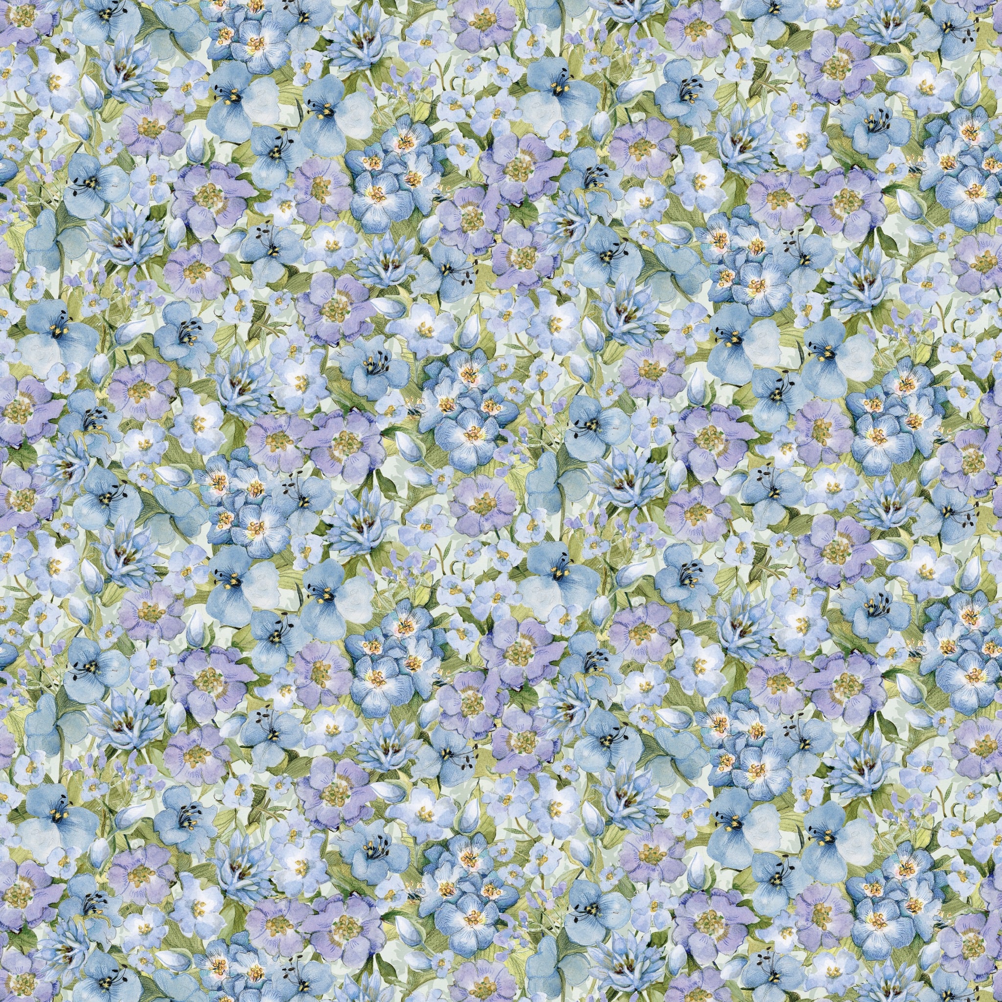 Susan Winget Sweet as Can Bee Packed Floral Cotton Fabric