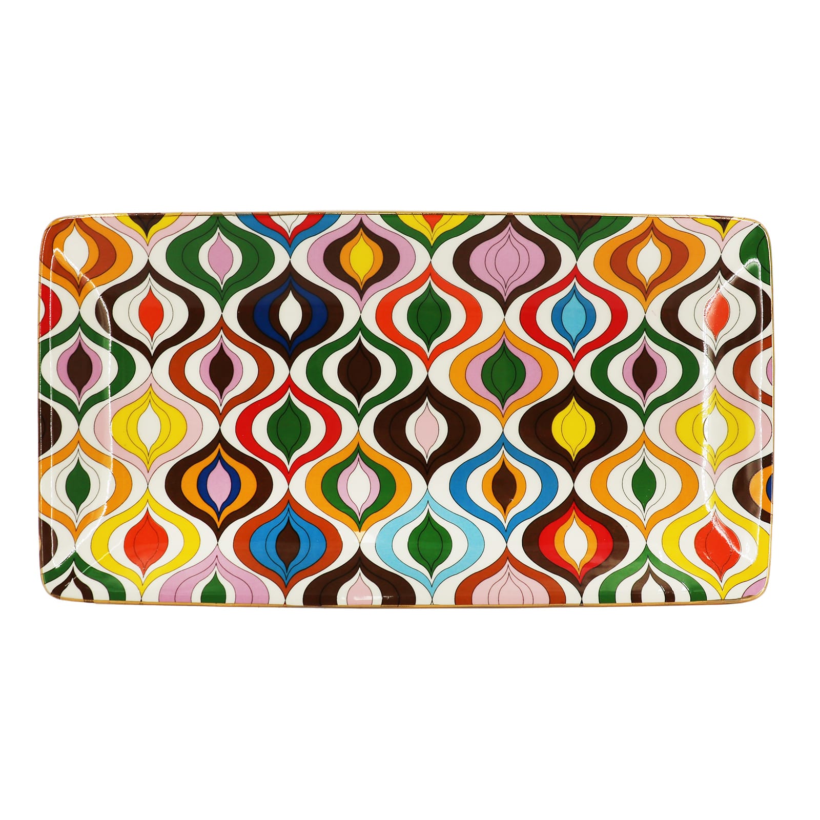 Jonathan Adler x Michaels 6.25" x 11.5" Bargello Waves Ceramic Plate
