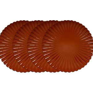 13" Thanksgiving Orange Scalloped Charger Plates, 4ct. by Celebrate It™