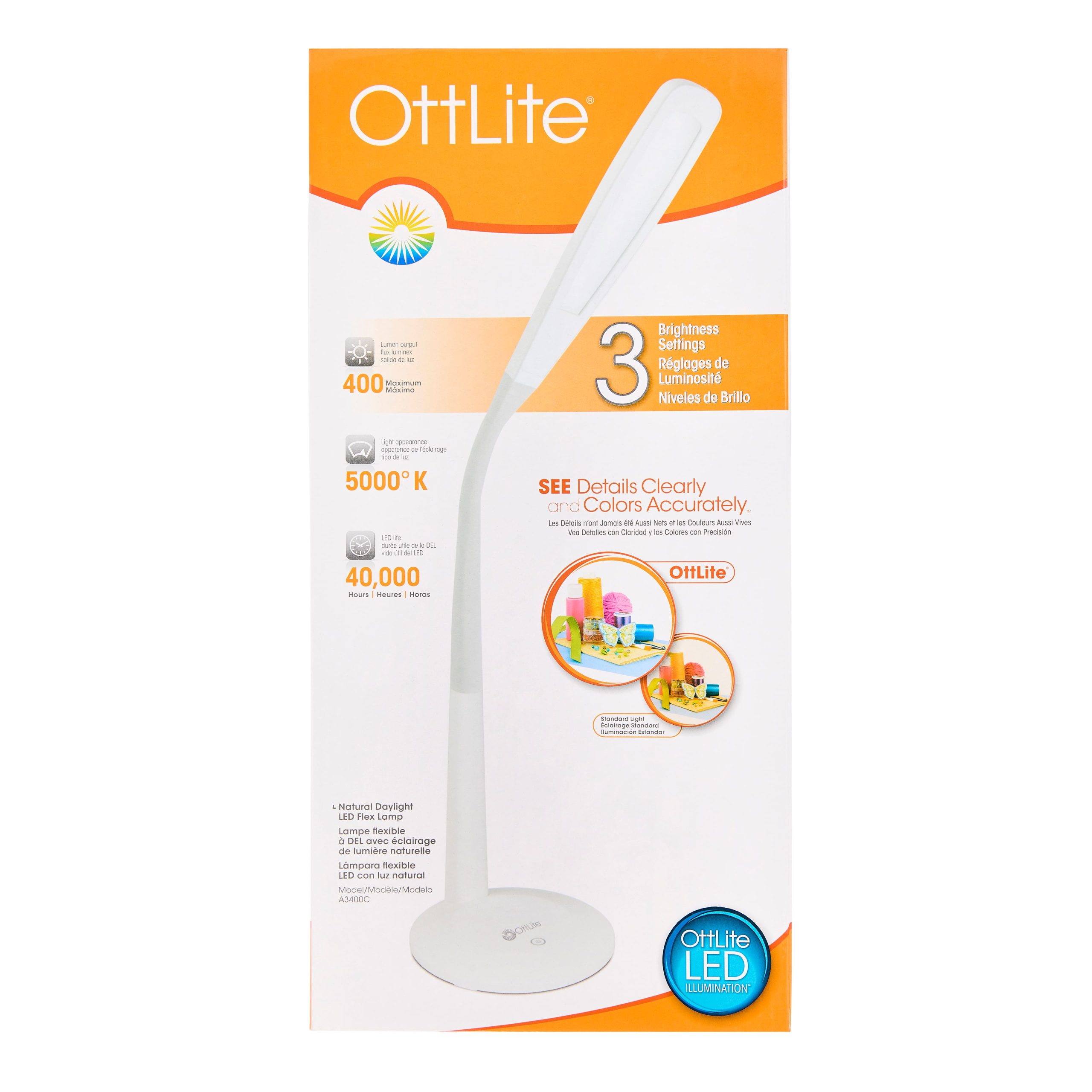 OttLite® Natural Daylight LED Lamp with Gooseneck - Image 3