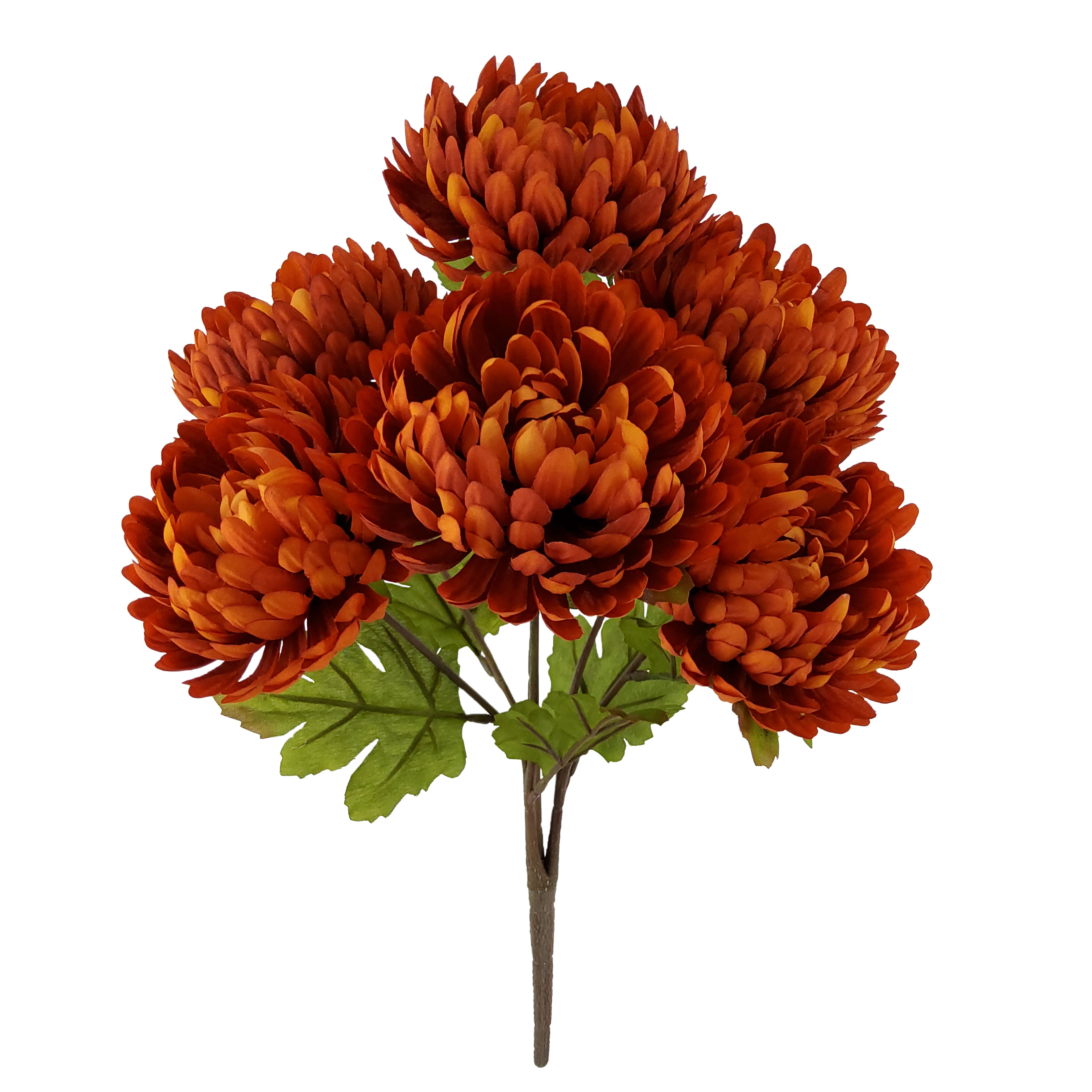 17" Dark Orange Mum Bush by Ashland®