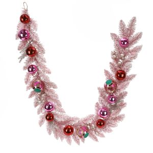 6ft. Flocked Pink Pine & Ornament Garland by Ashland®