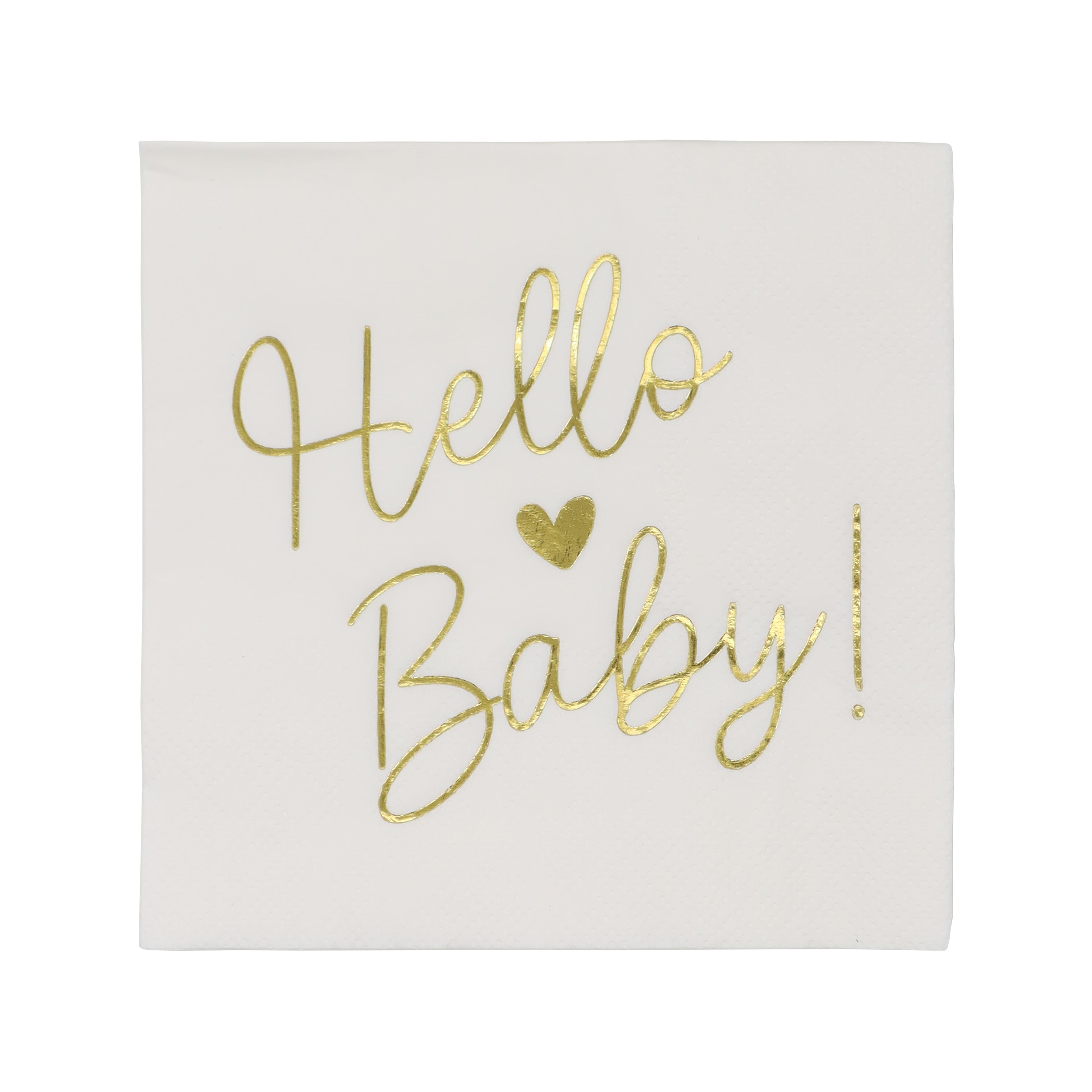 Gold Hello Baby Beverage Napkins, 20ct. by Celebrate It™