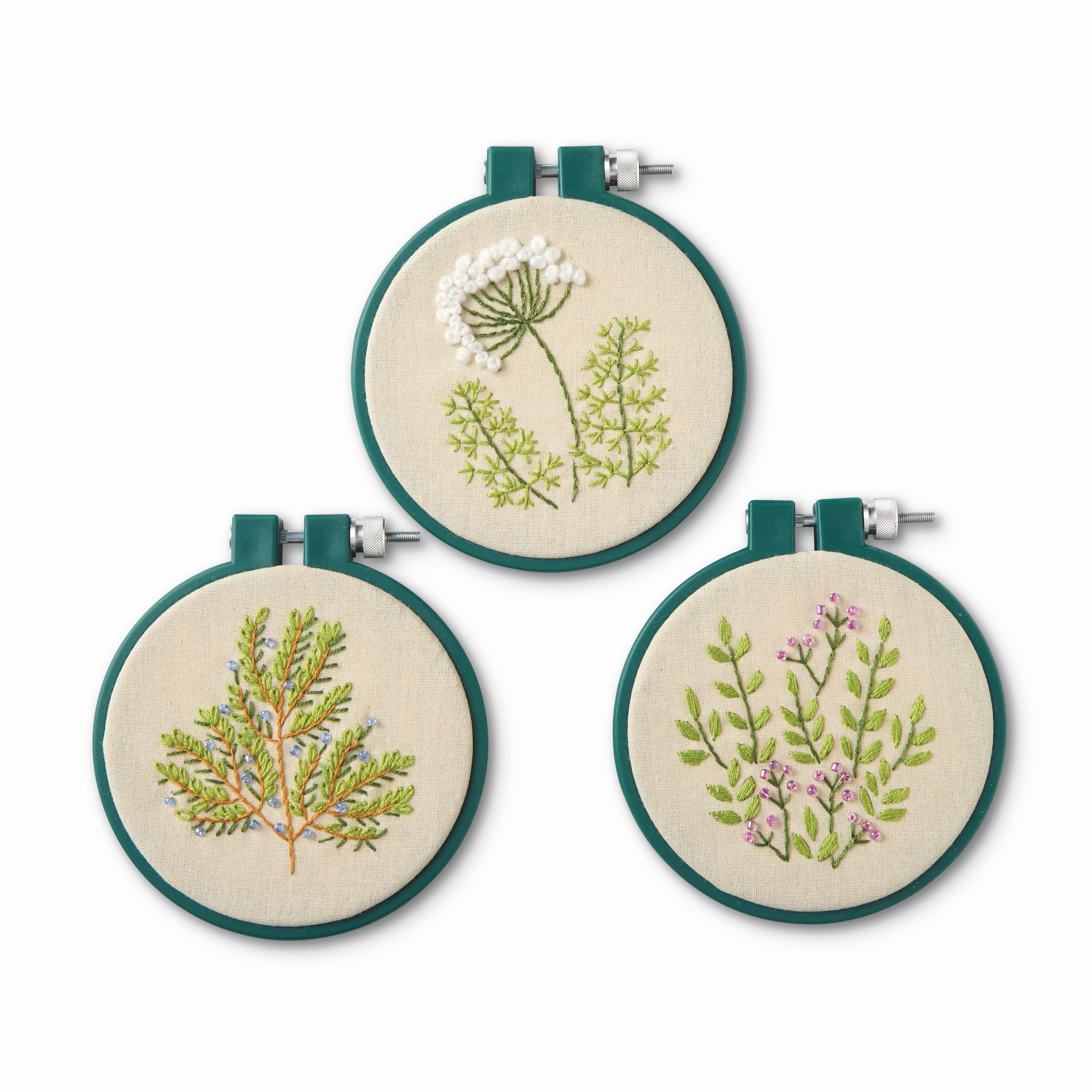 3.5" Garden Trio Embroidery Kit by Loops & Threads®