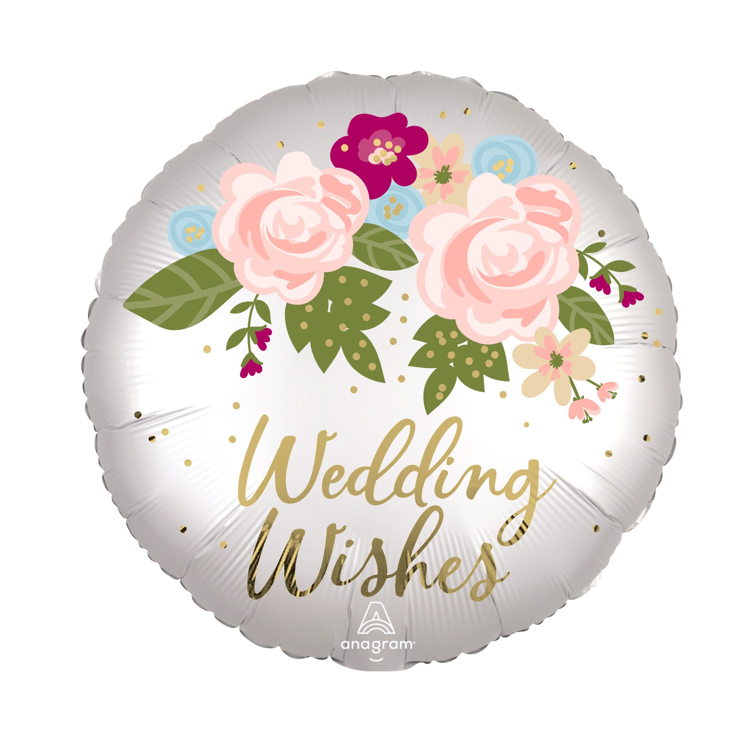 18" Wedding Wishes Floral Foil Balloon