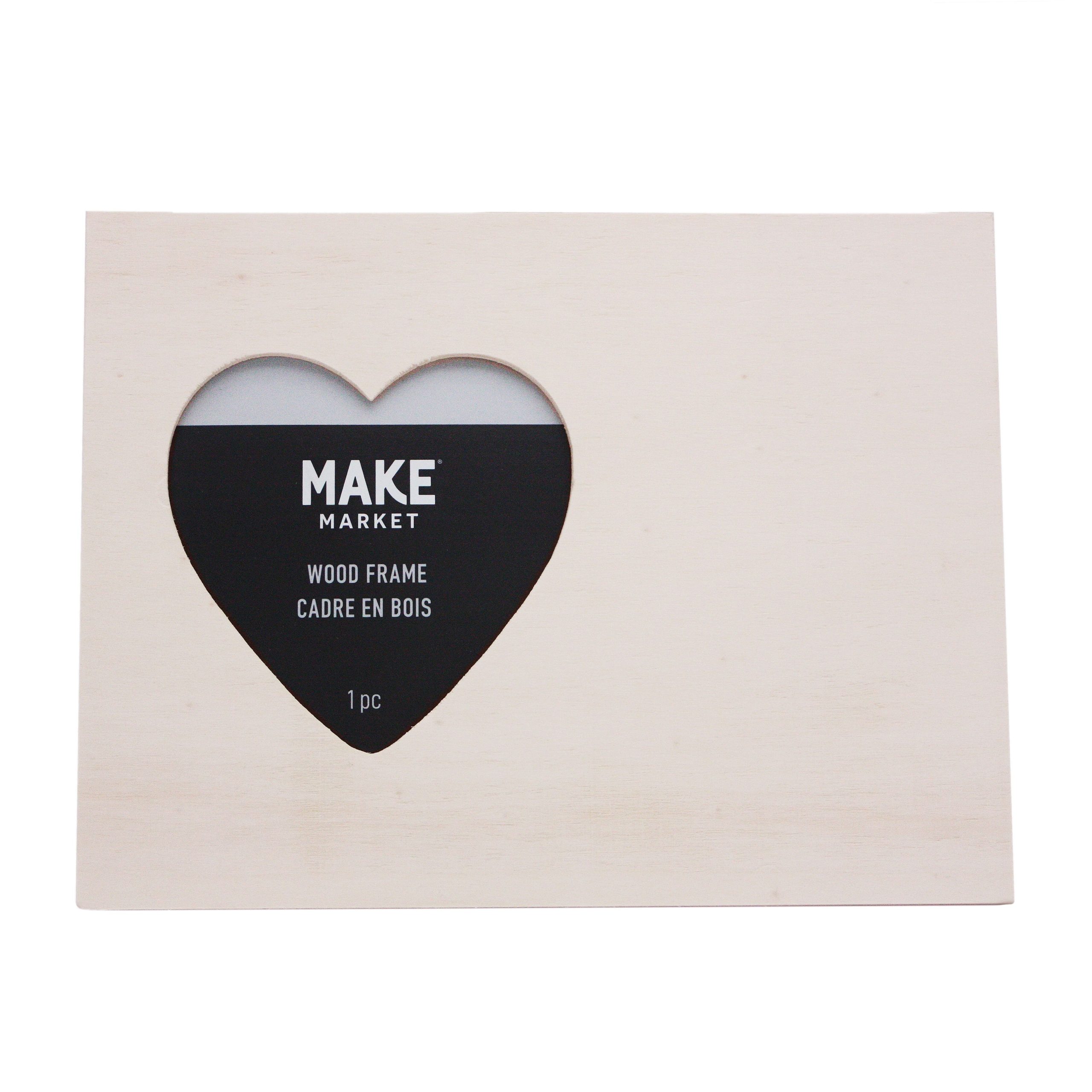 8.5" x 6.5" Wood Frame with Heart Opening by Make Market®