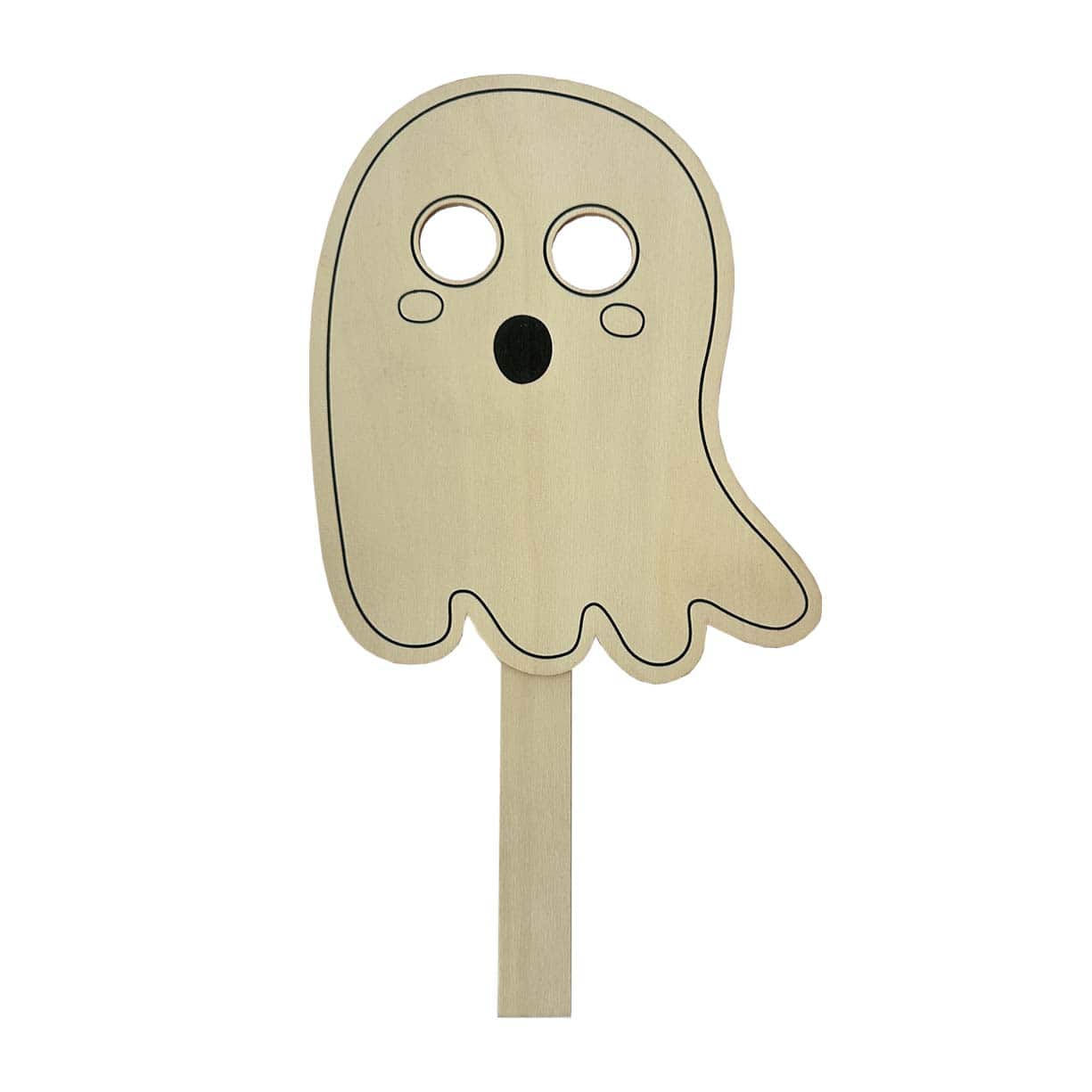 Color Your Own Wood Ghost Halloween Mask by Creatology™