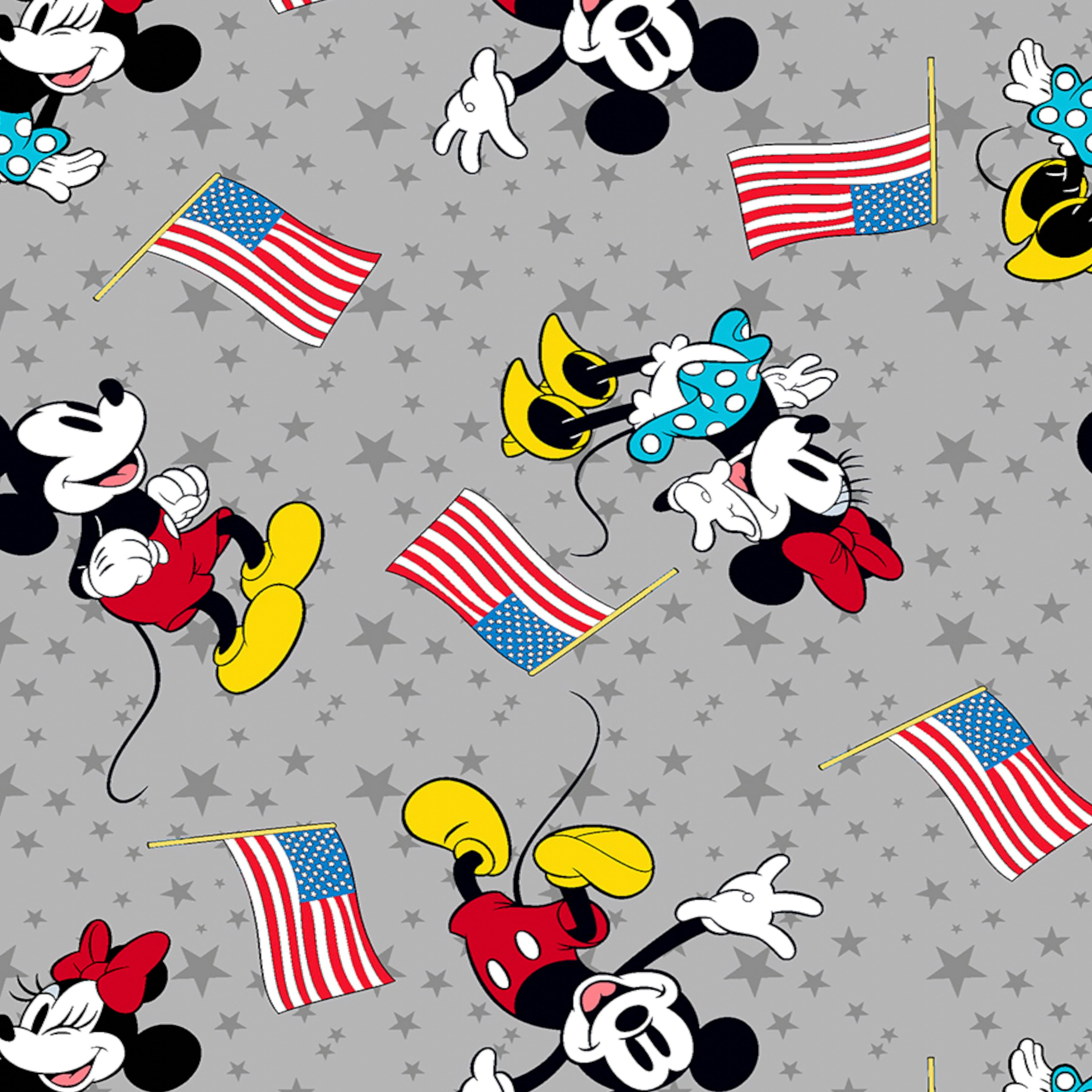 Disney® Mickey & Minnie Patriotic Flag Cotton Fabric