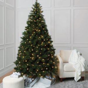 7.5ft. Pre-Lit Rutherford Pine Artificial Christmas Tree, Warm White LED Lights by Ashland®