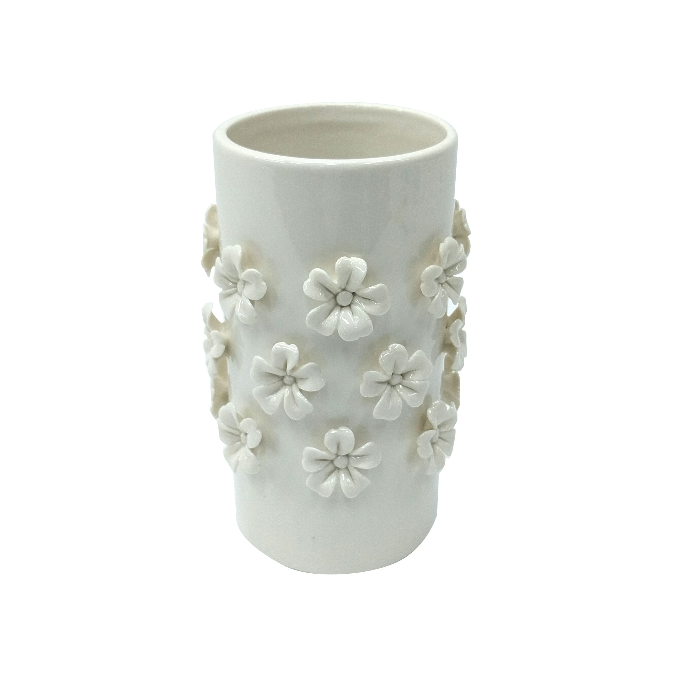 7" White Ceramic Flowers Vase by Ashland® - Image 2