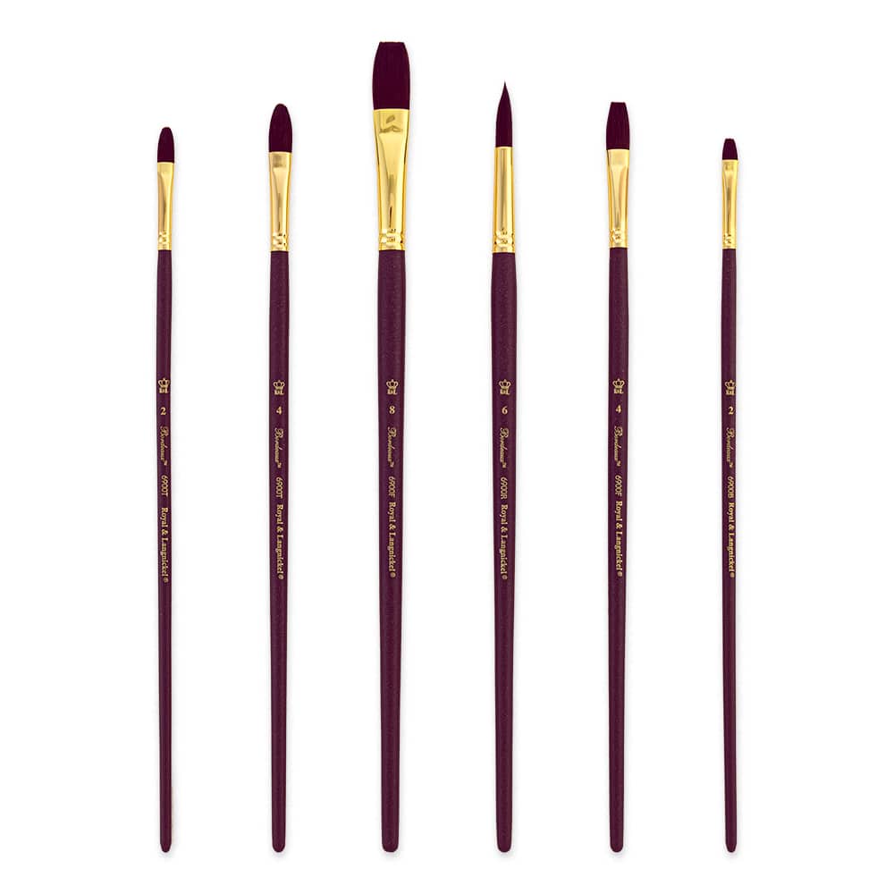 Royal & Langnickel® Bordeaux™ Flat/Filbert Variety Brush Set