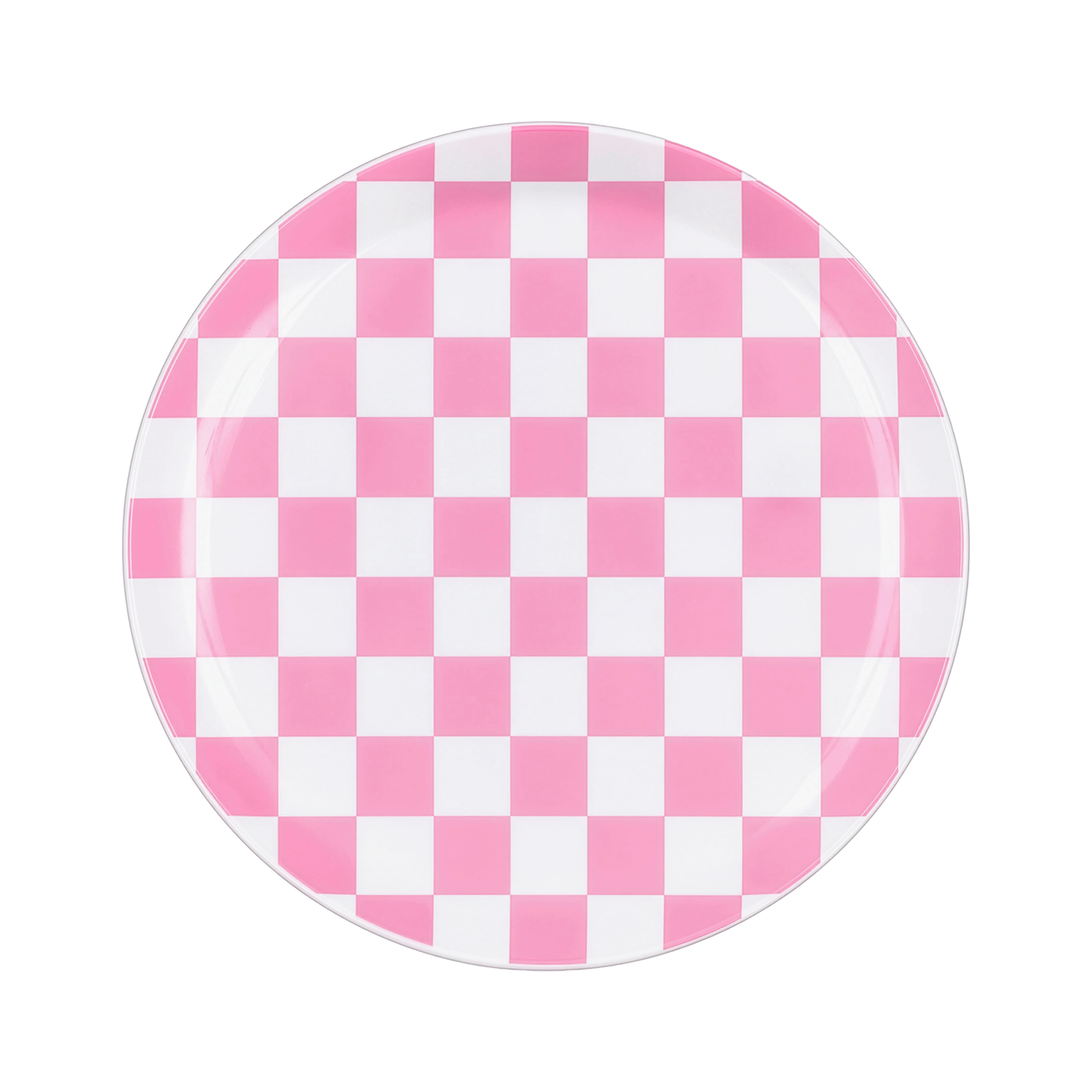 10" Plastic Pink Check Dinner Plates ,10ct. by Celebrate It™