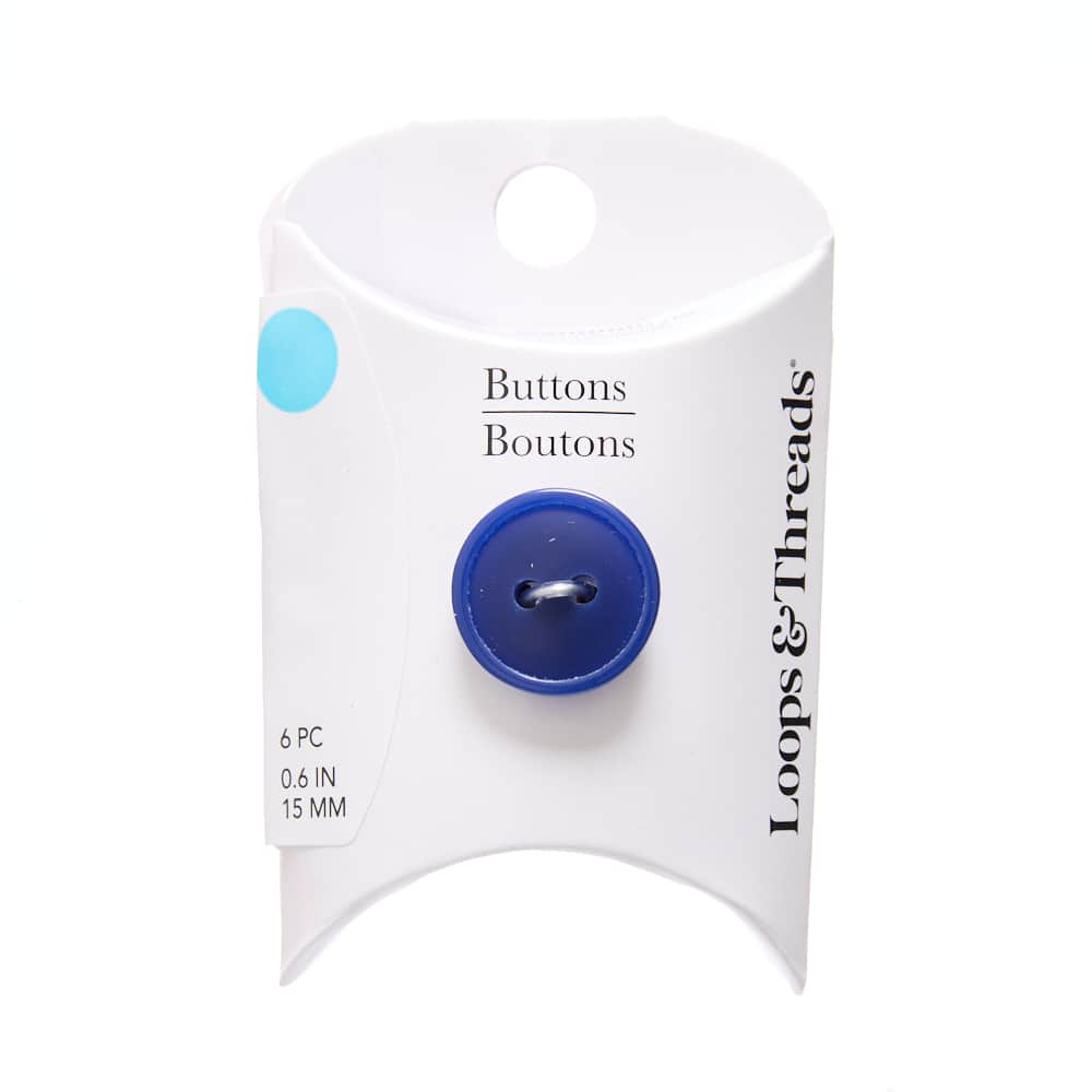 15mm Navy Round Rimmed Buttons, 6ct. by Loops & Threads®