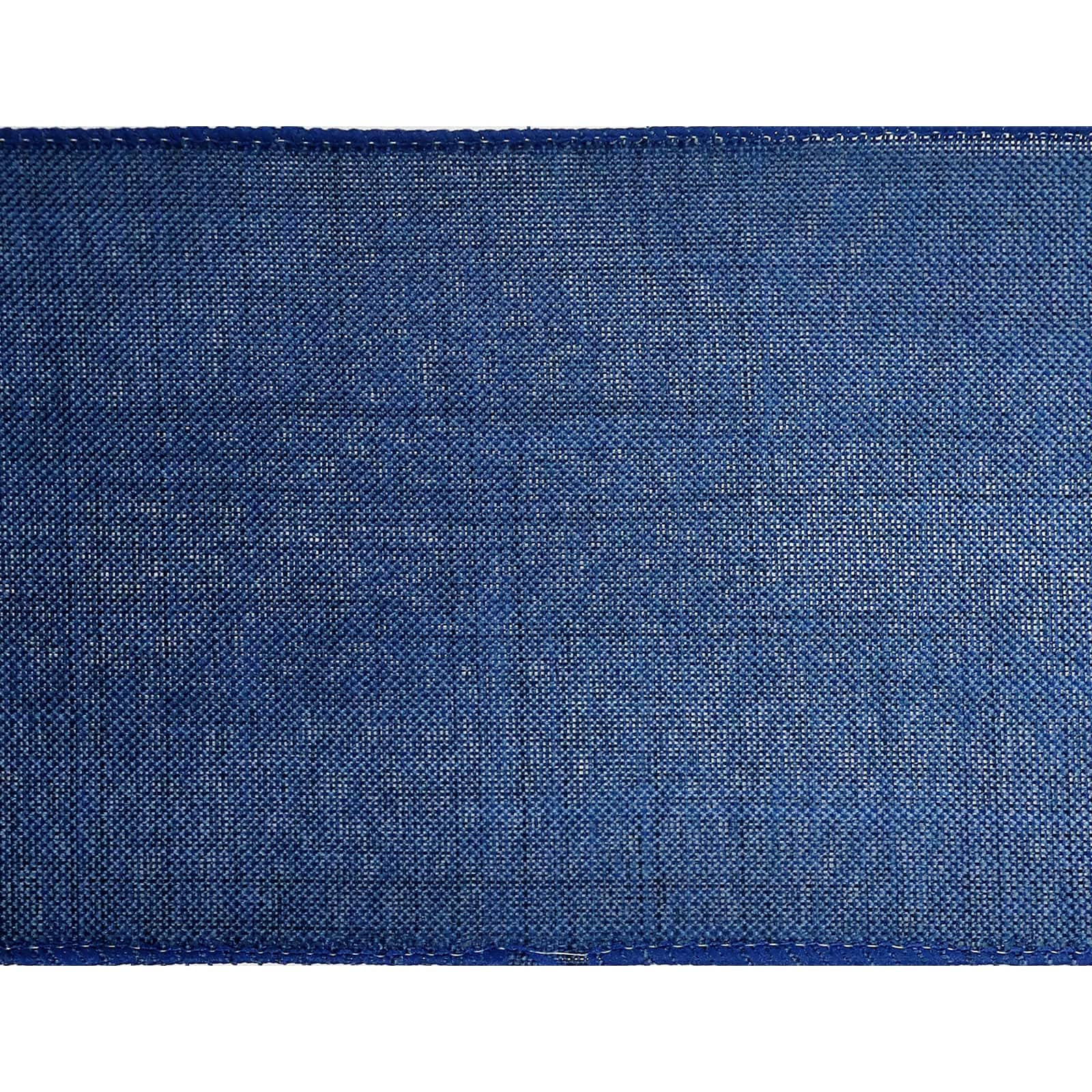 4" x 18ft. Faux Linen Wired Ribbon by Celebrate It™ Décor - Image 4