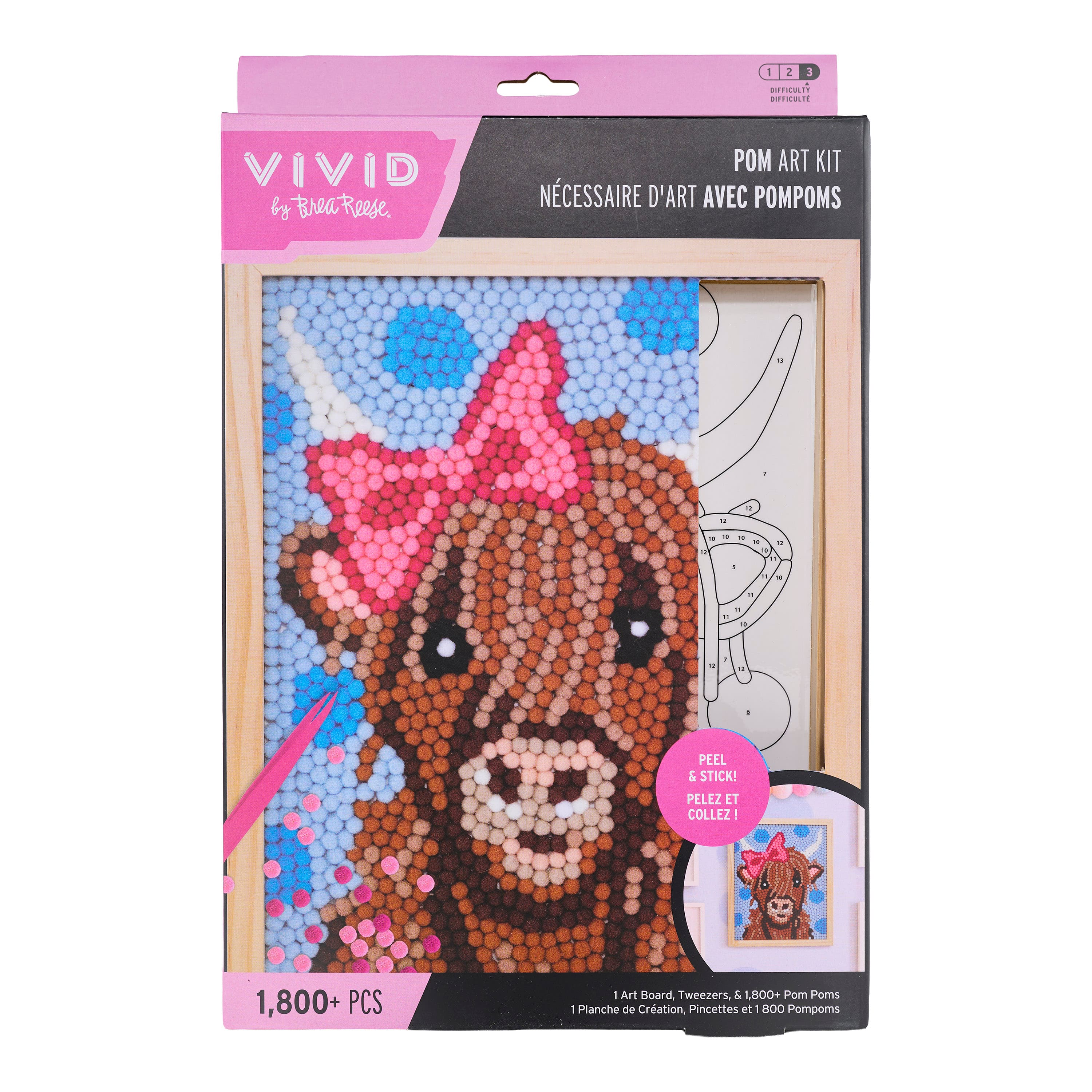 Vivid by Brea Reese® 8" x 10" Highland Cow Pom Art Kit