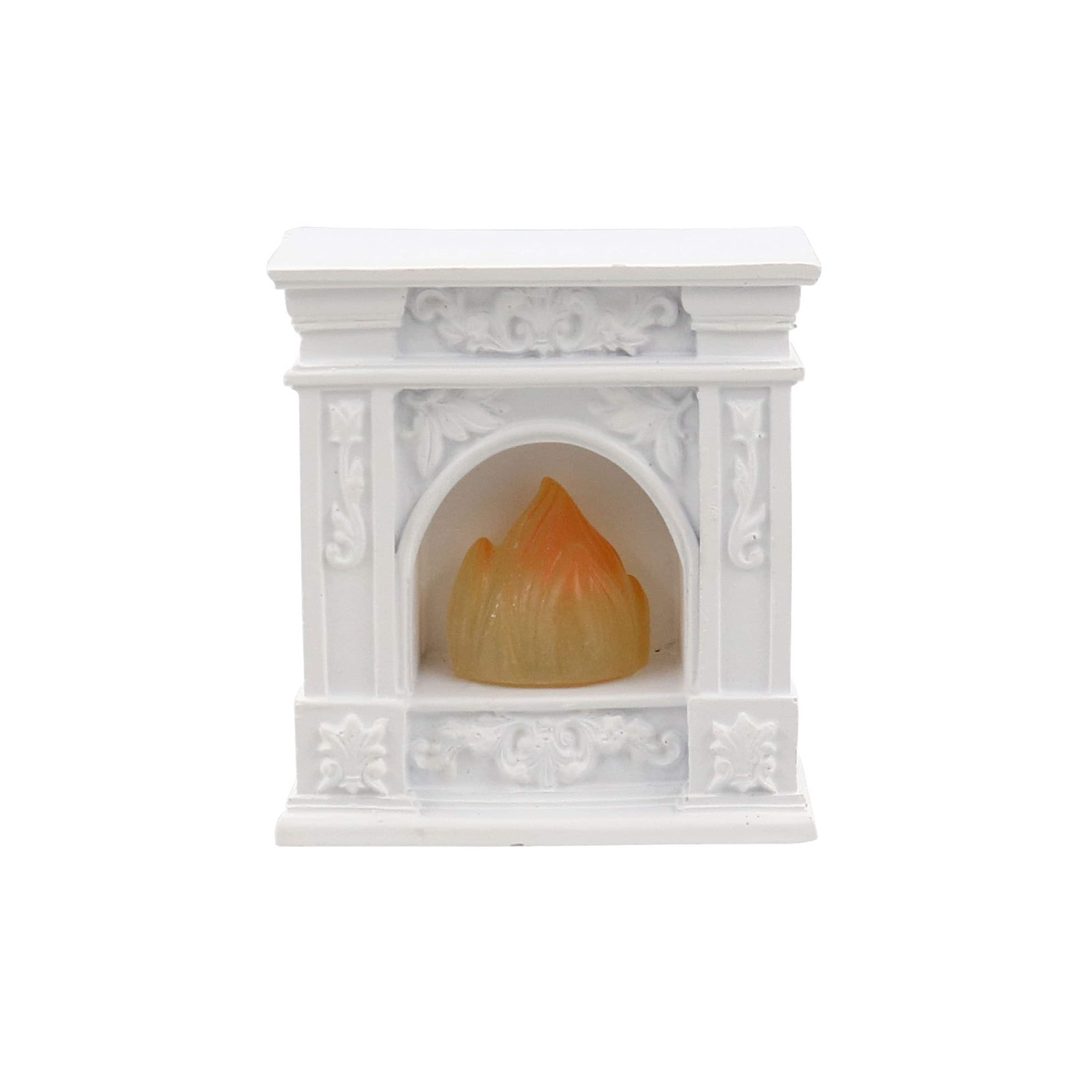 Miniature White LED Fireplace by Make Market®