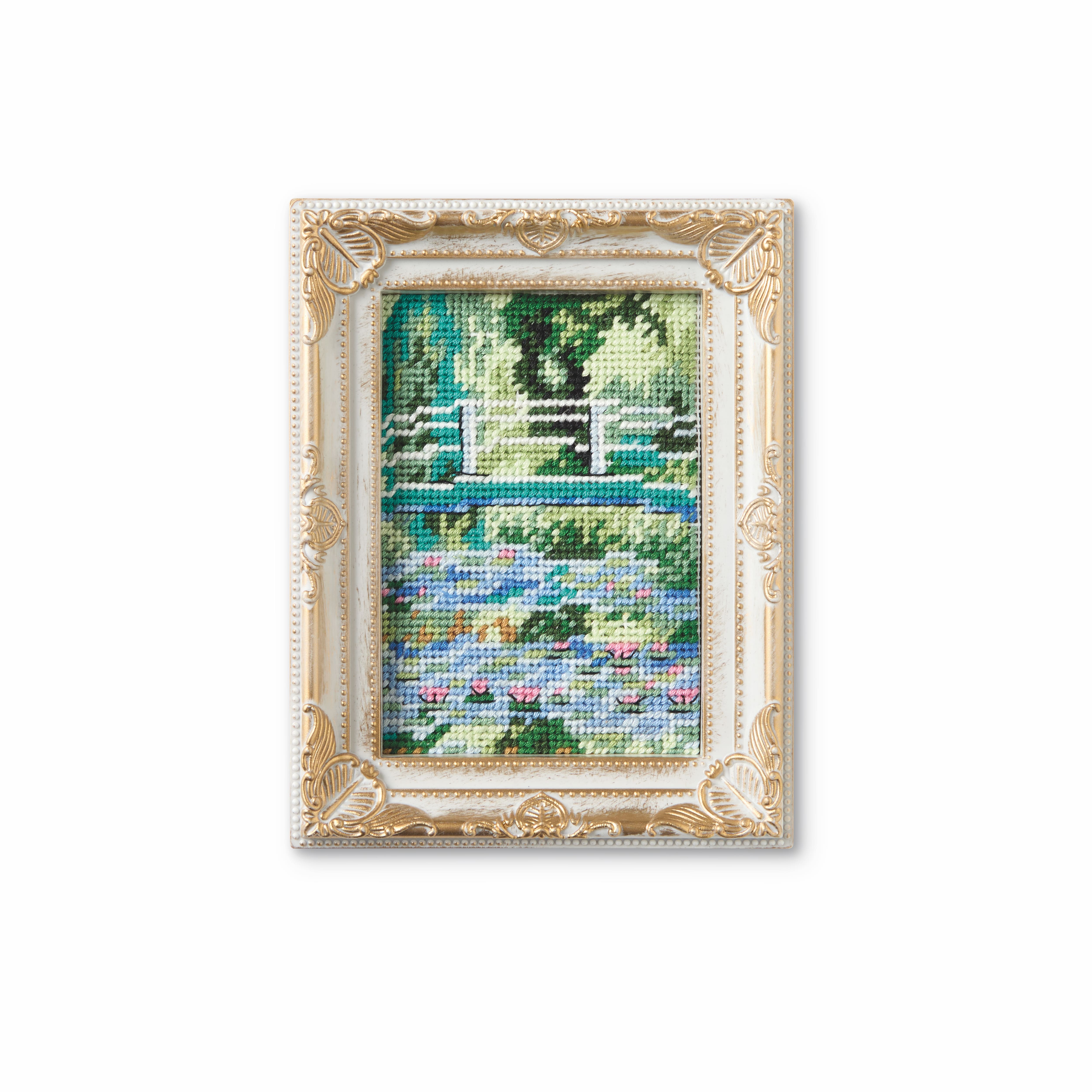 3" x 4" Water Lilies with Frame Needlepoint Kit by Loops & Threads®