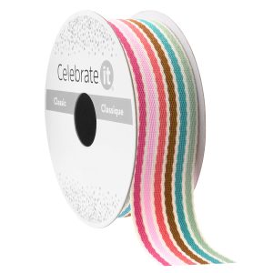 1" x 5yd. Multicolor Striped Ribbon by Celebrate It® Classic