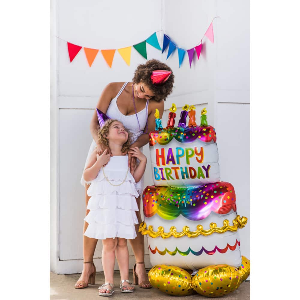 AirLoonz® 53" Birthday Cake Foil Balloon - Image 2