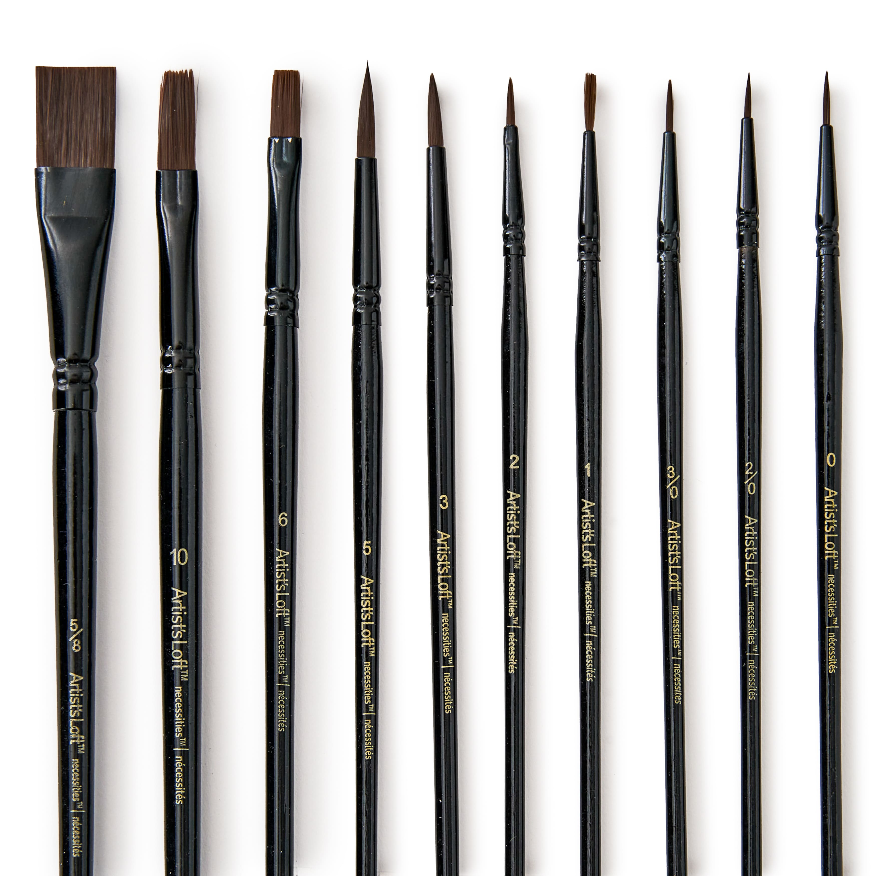 Taklon Synthetic Watercolor & Acrylic 10 Piece Brush Set by Artist's Loft®