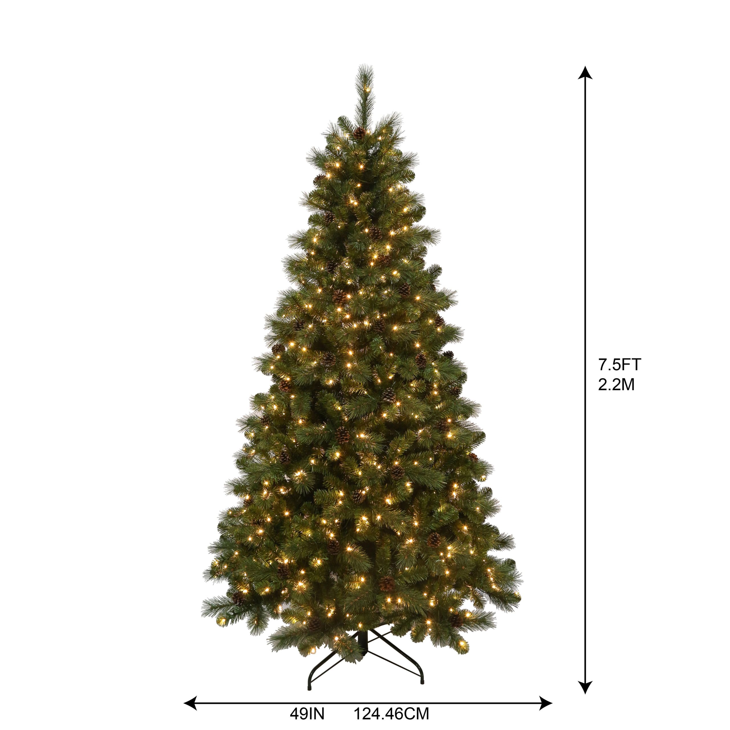 7.5ft. Pre-Lit Wimberley Pine Realistic Artificial Christmas Tree, Warm White Mini LED Lights by Ashland® - Image 4