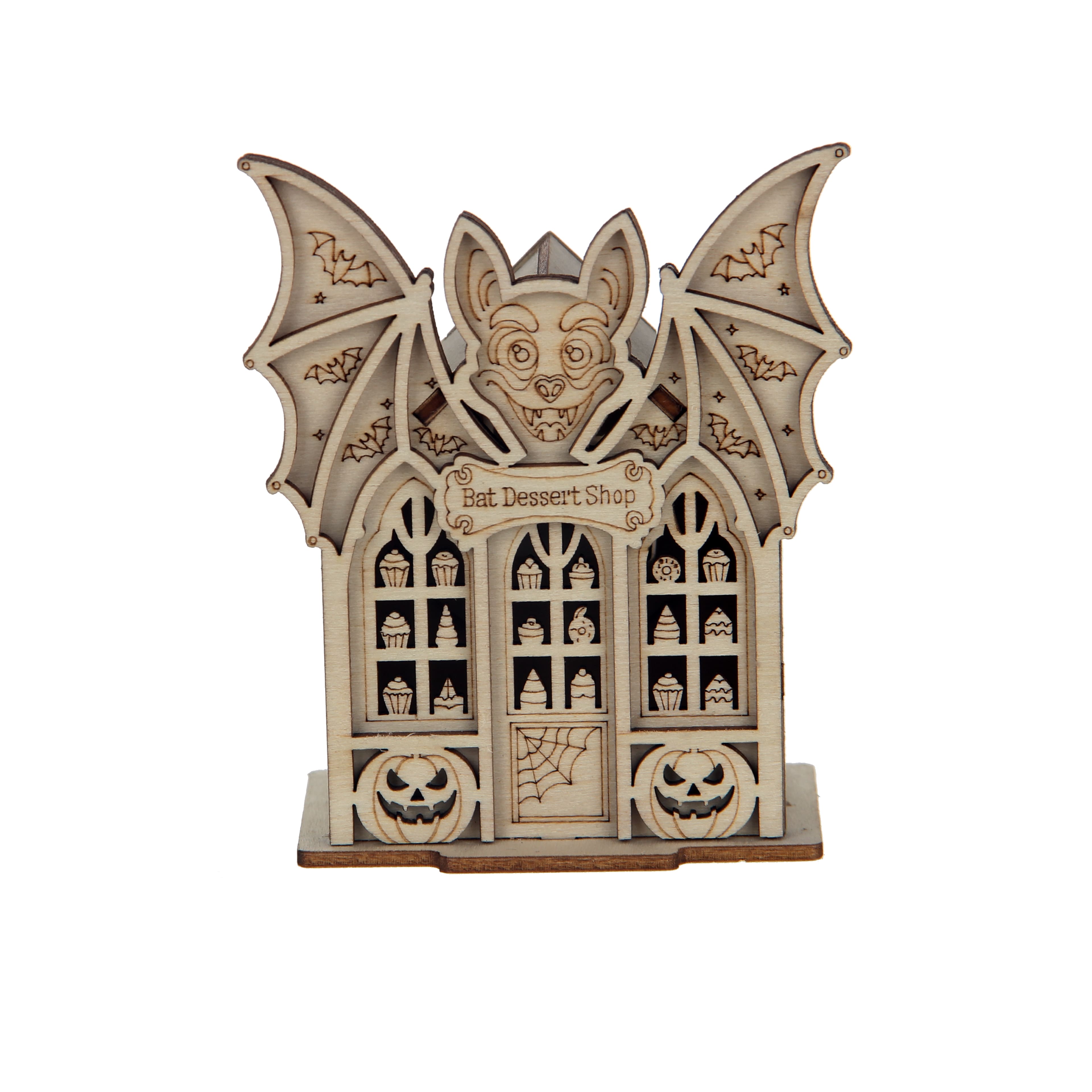 4" Bat Dessert Shop DIY LED Wood Décor by Make Market®