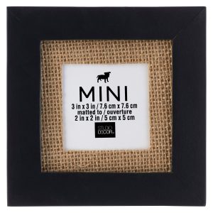 Black Mini Frame With Burlap Mat by Studio Décor®