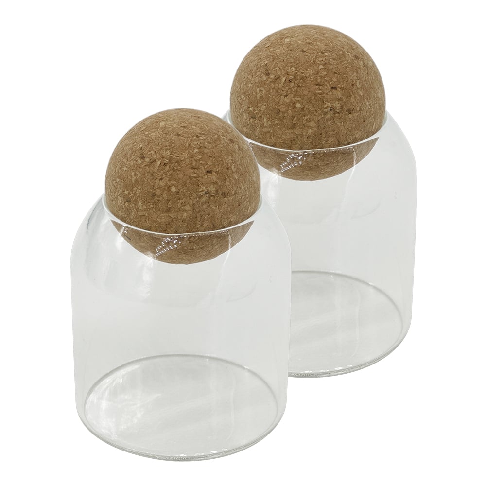 Clear Glass Candle Vessels with Cork Ball Lid, 2ct. by Make Market®