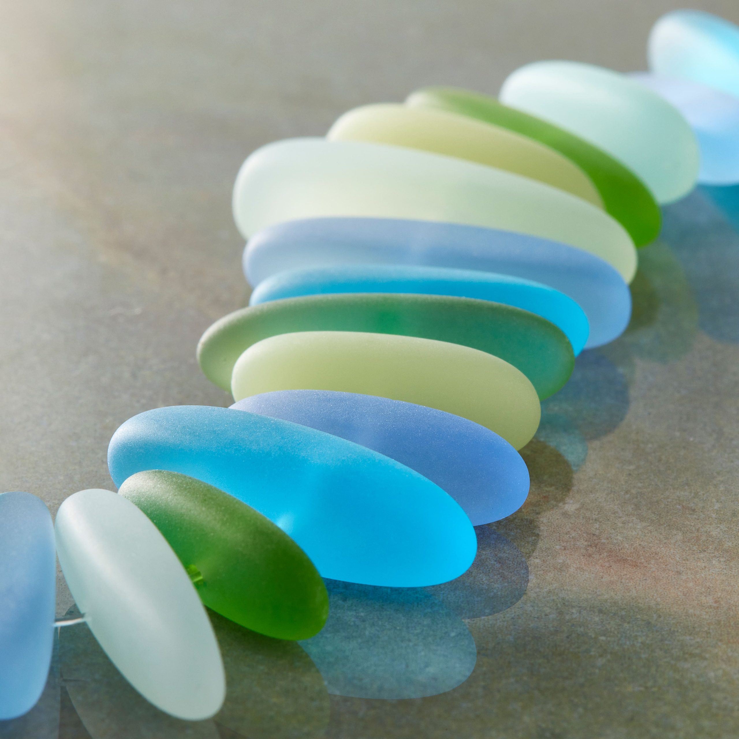 Matte Blue & Green Glass Chip Beads by Bead Landing™ - Image 2