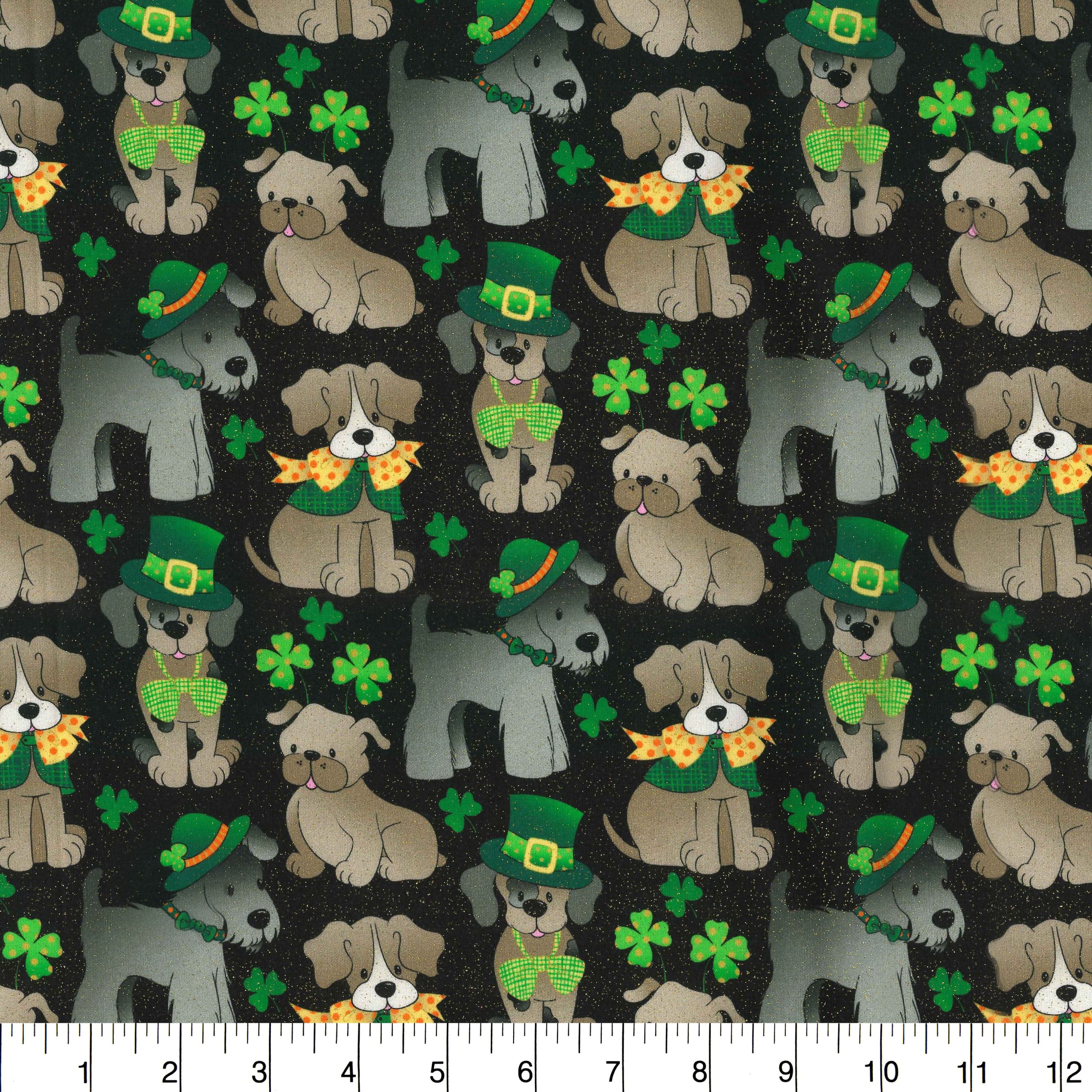 Fabric Traditions St. Patrick's Day Dogs Cotton Fabric - Image 2