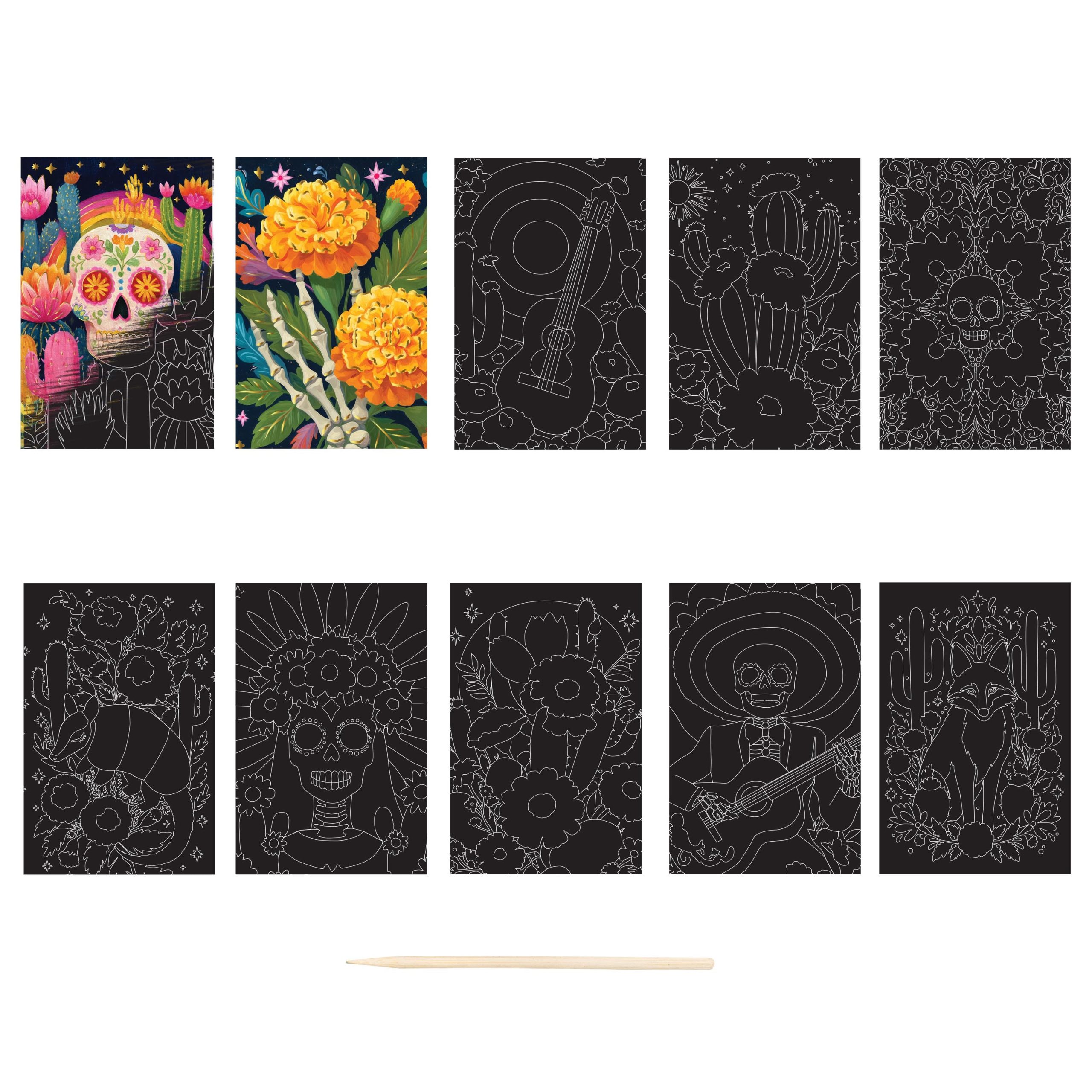 Brea Reese® Mini Day of the Dead Scratch Art Paper Pad - Image 3