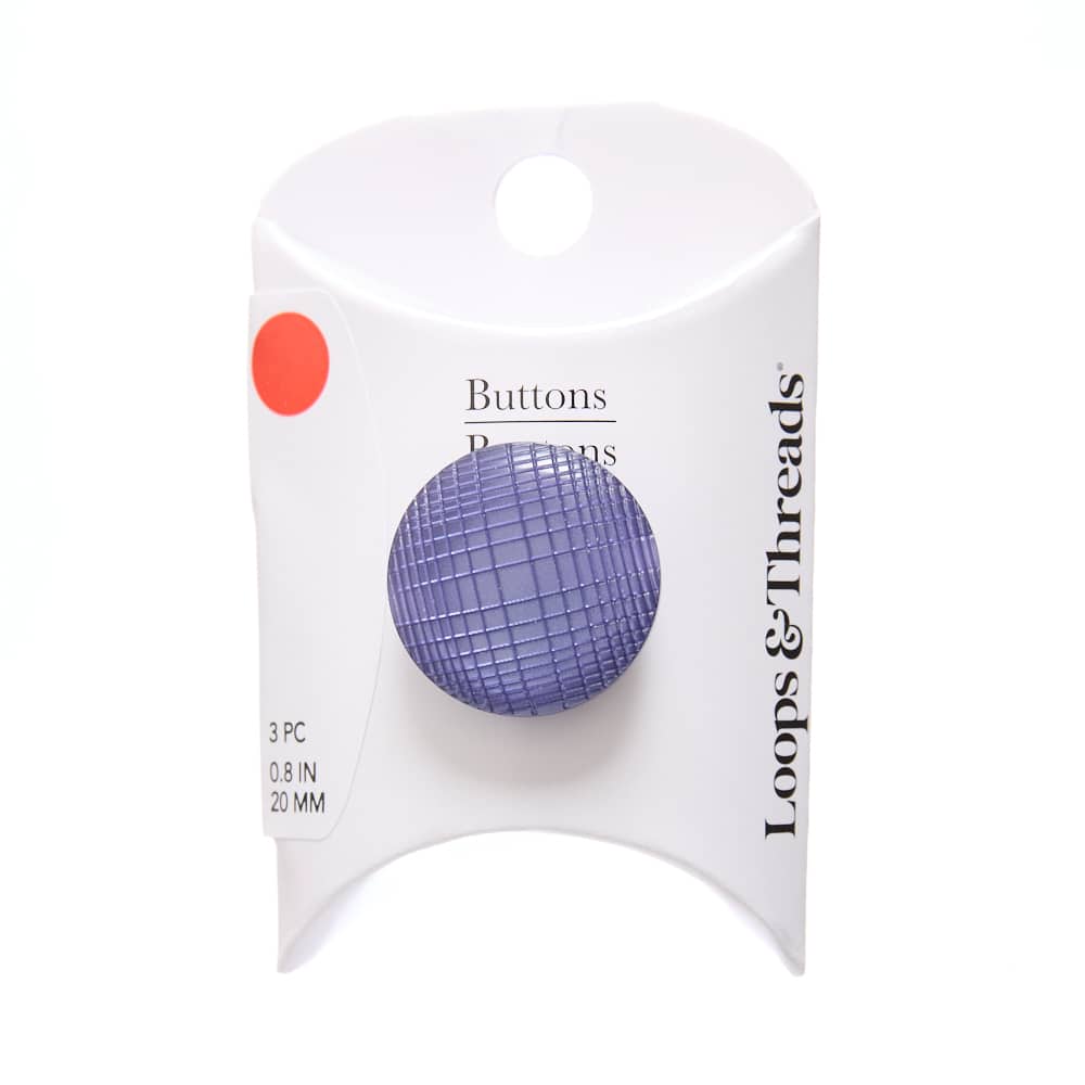 20mm Pearl Navy Laser Grid Round Buttons, 3ct. by Loops & Threads®