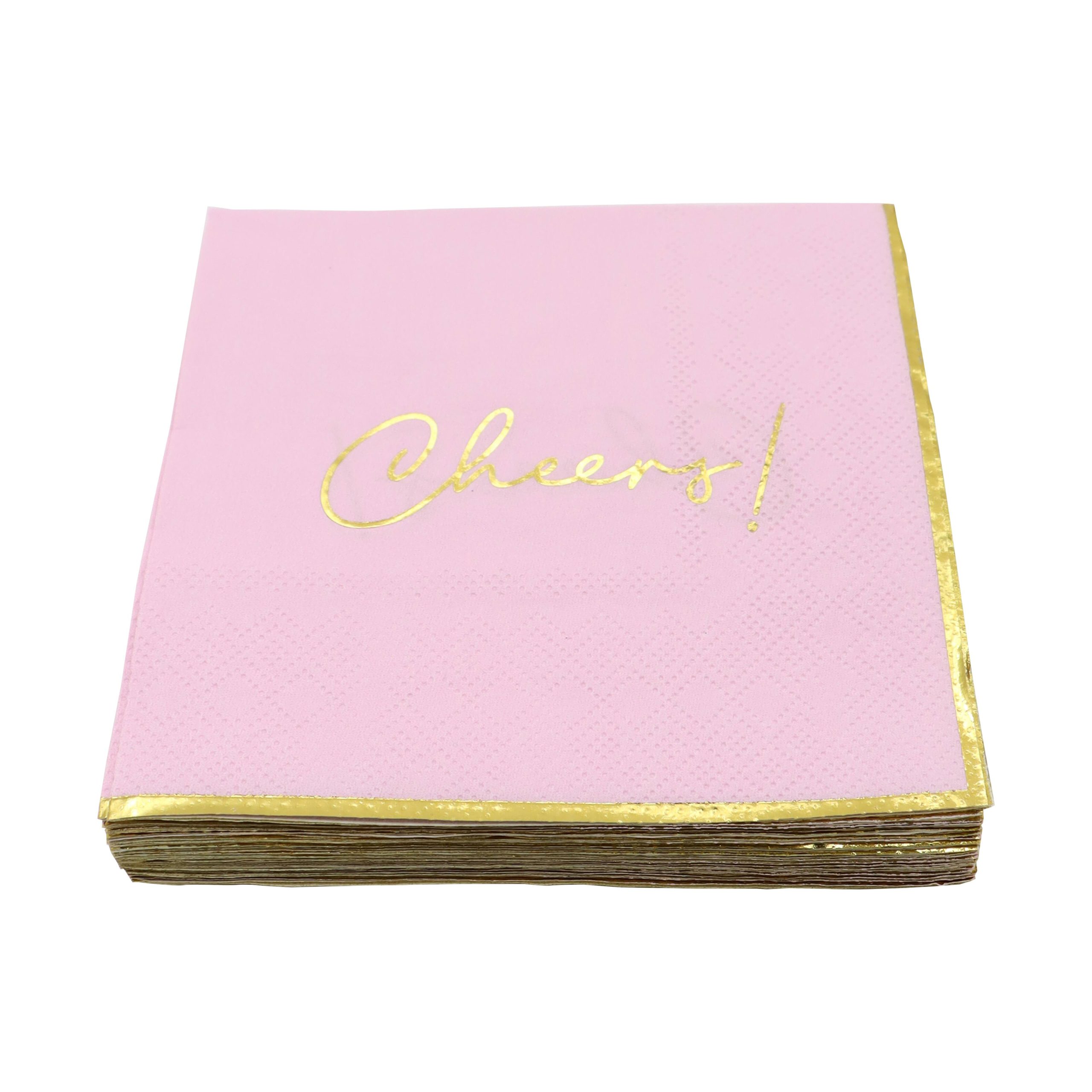 Pink & Gold Cheers! Beverage Napkins, 20ct. by Celebrate It™ - Image 2