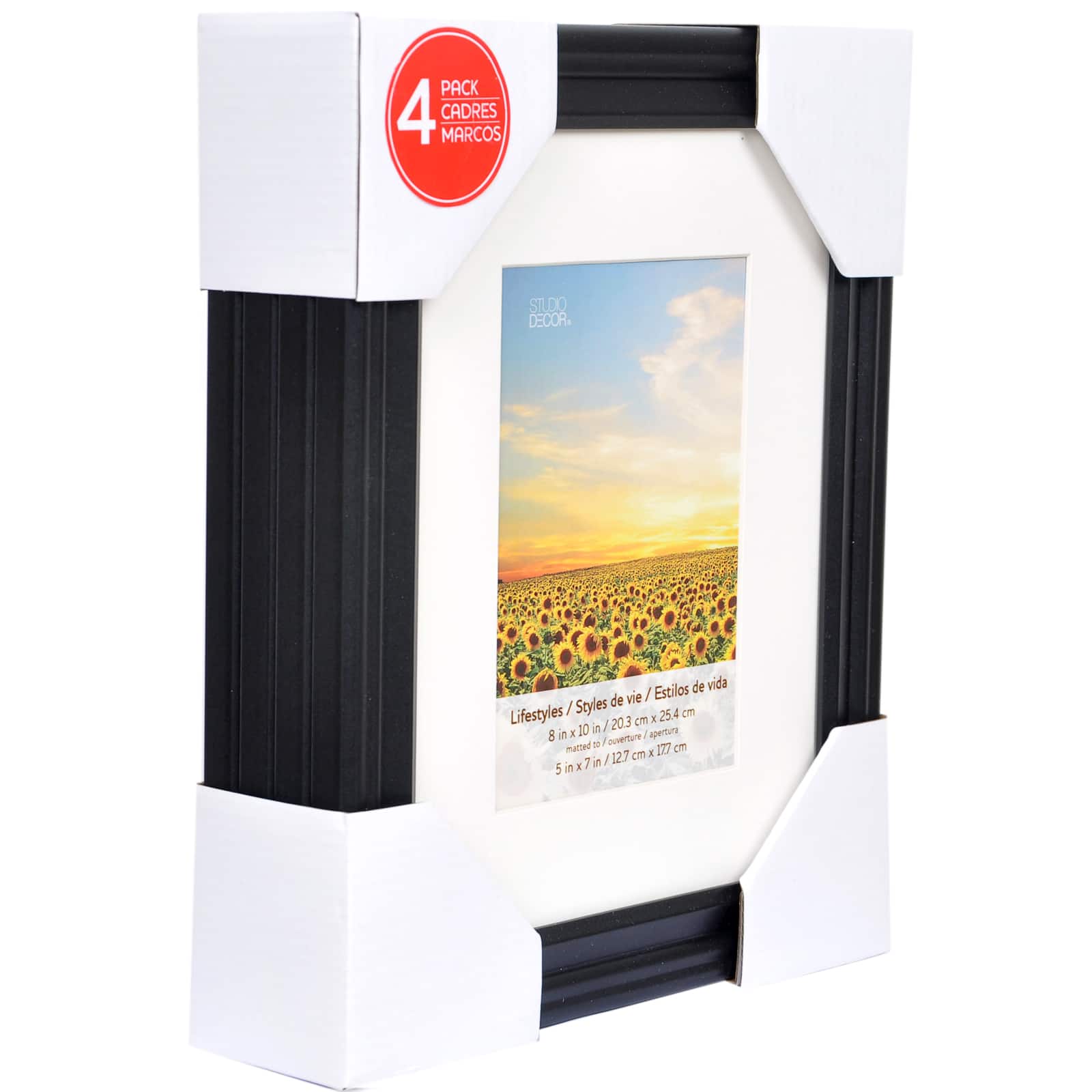 4 Pack Lifestyles 5" x 7" Black Frame with Mat by Studio Décor® - Image 3