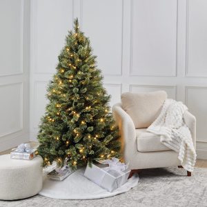 5ft. Pre-Lit Bowen Pine Artificial Christmas Tree, Warm White LED Lights by Ashland®