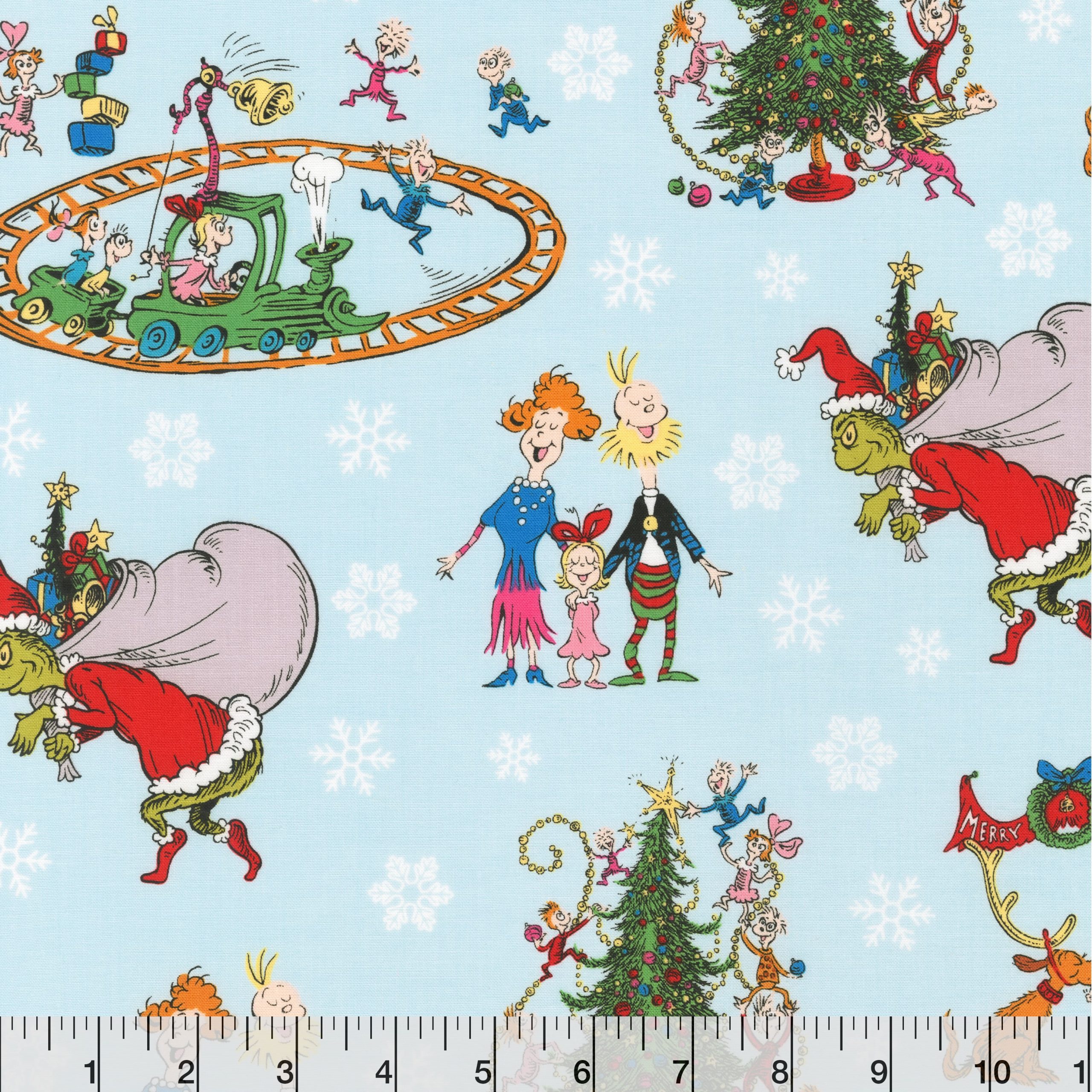 Dr. Seuss™ How the Grinch Stole Christmas Characters Cotton Fabric - Image 2