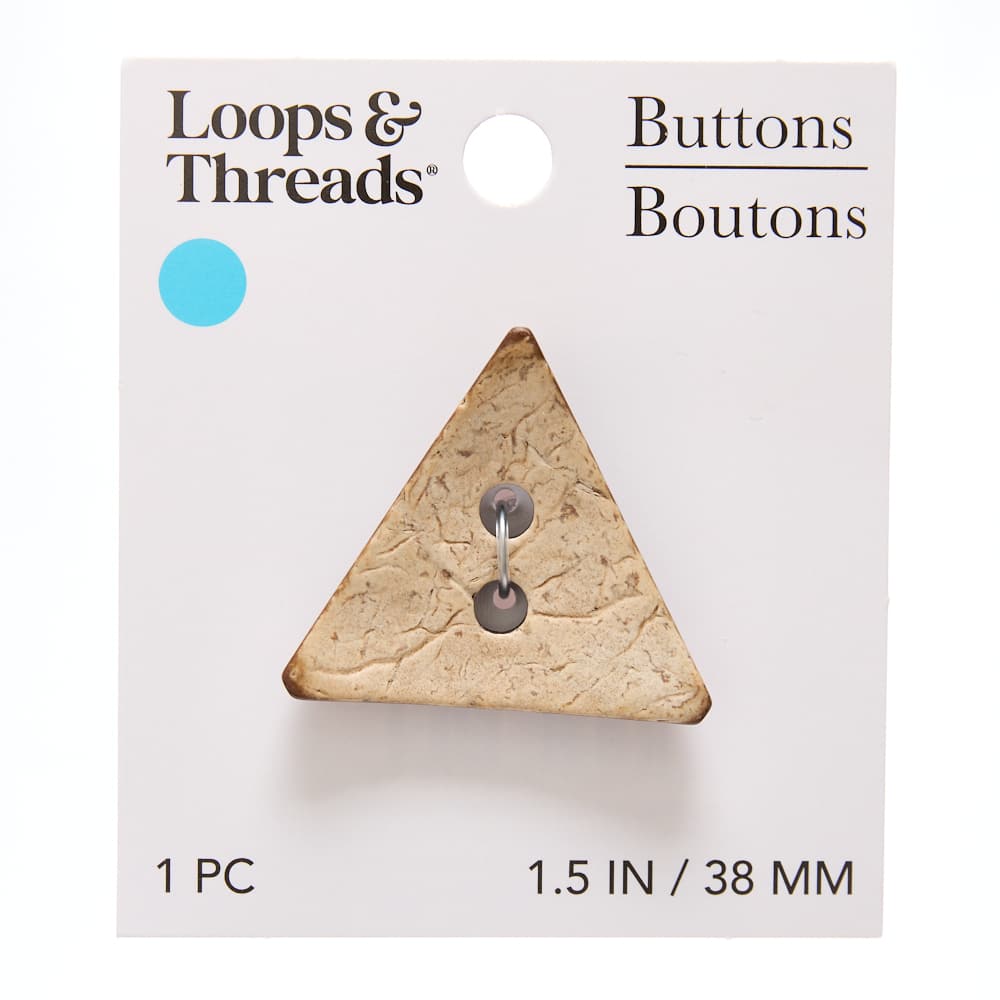 38mm Natural Coconut Triangle Button by Loops & Threads®