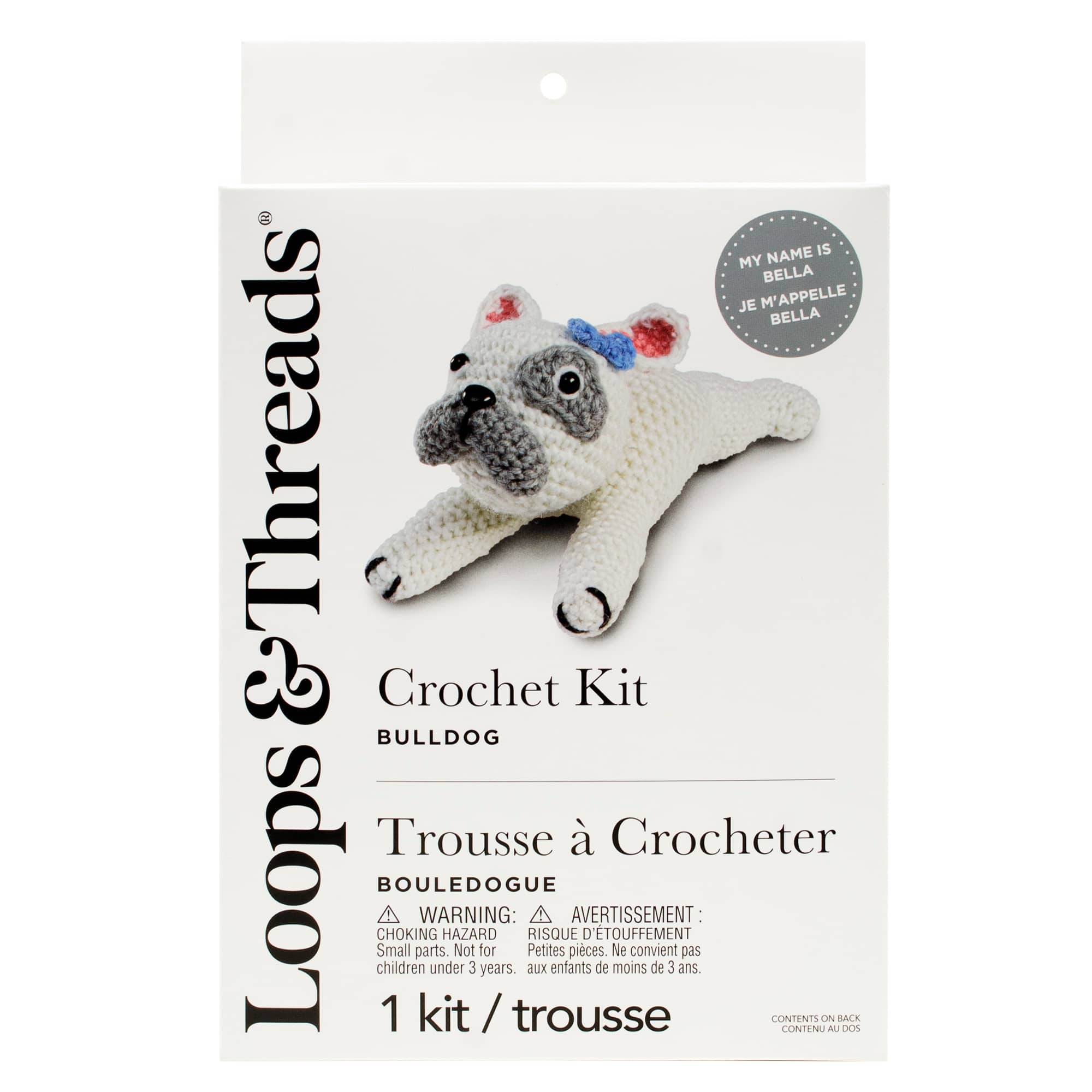 Intermediate Bulldog Amigurumi Crochet Kit by Loops & Threads® - Image 2
