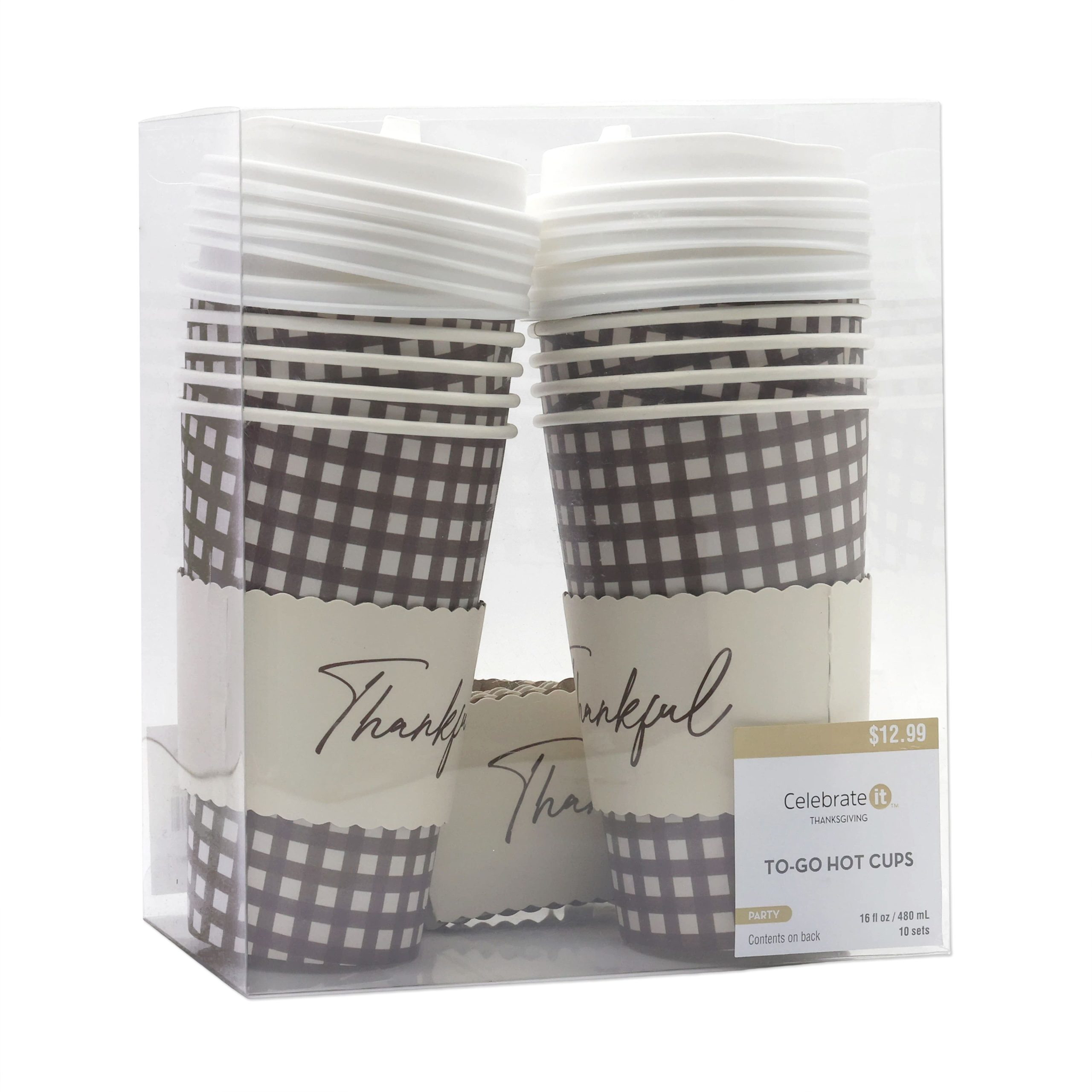 16oz.Thankful To-Go Hot Coffee Cups, 10ct. by Celebrate It™ - Image 4