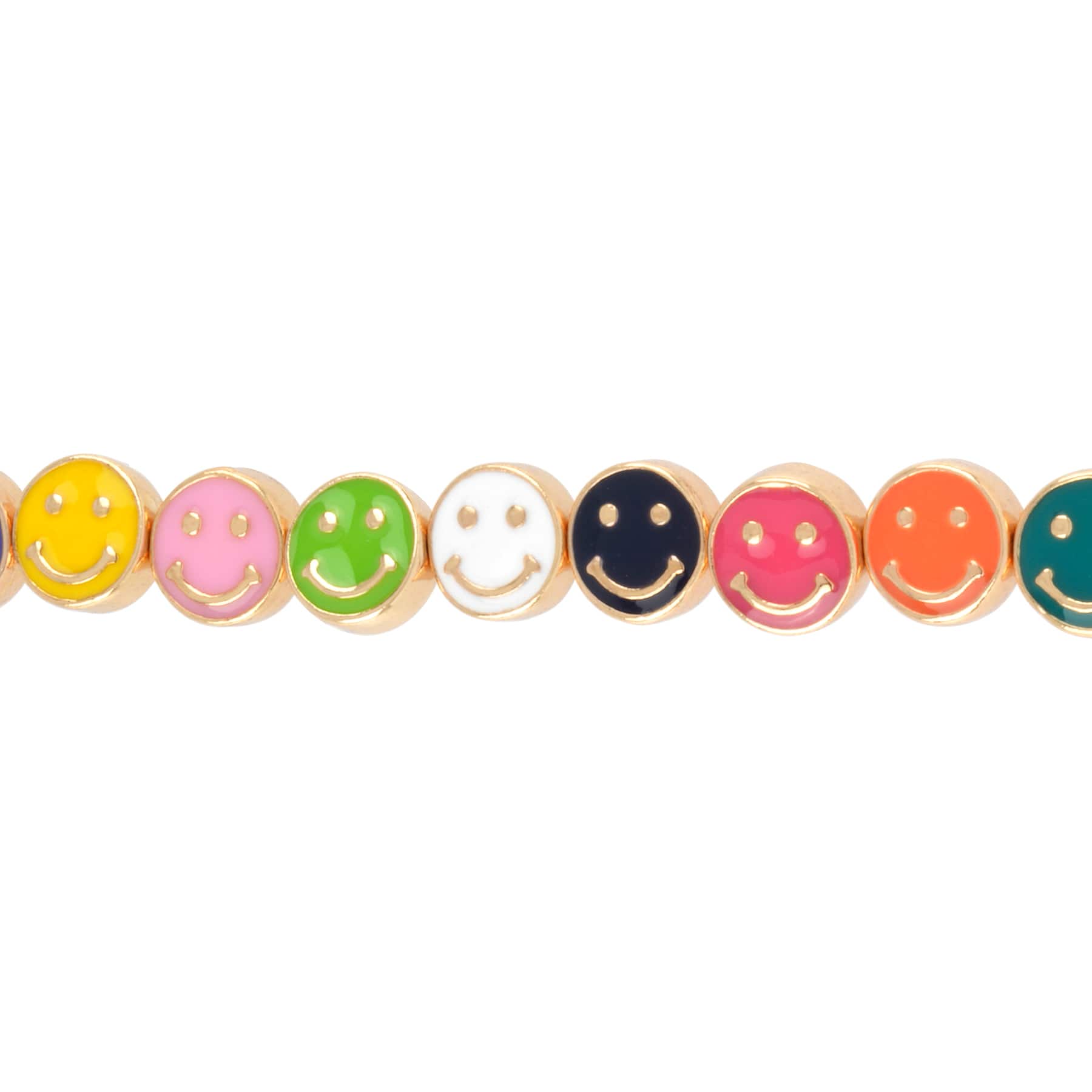 Multicolor & Gold Smiley Face Disc Beads, 9.5mm by Bead Landing™ - Image 4