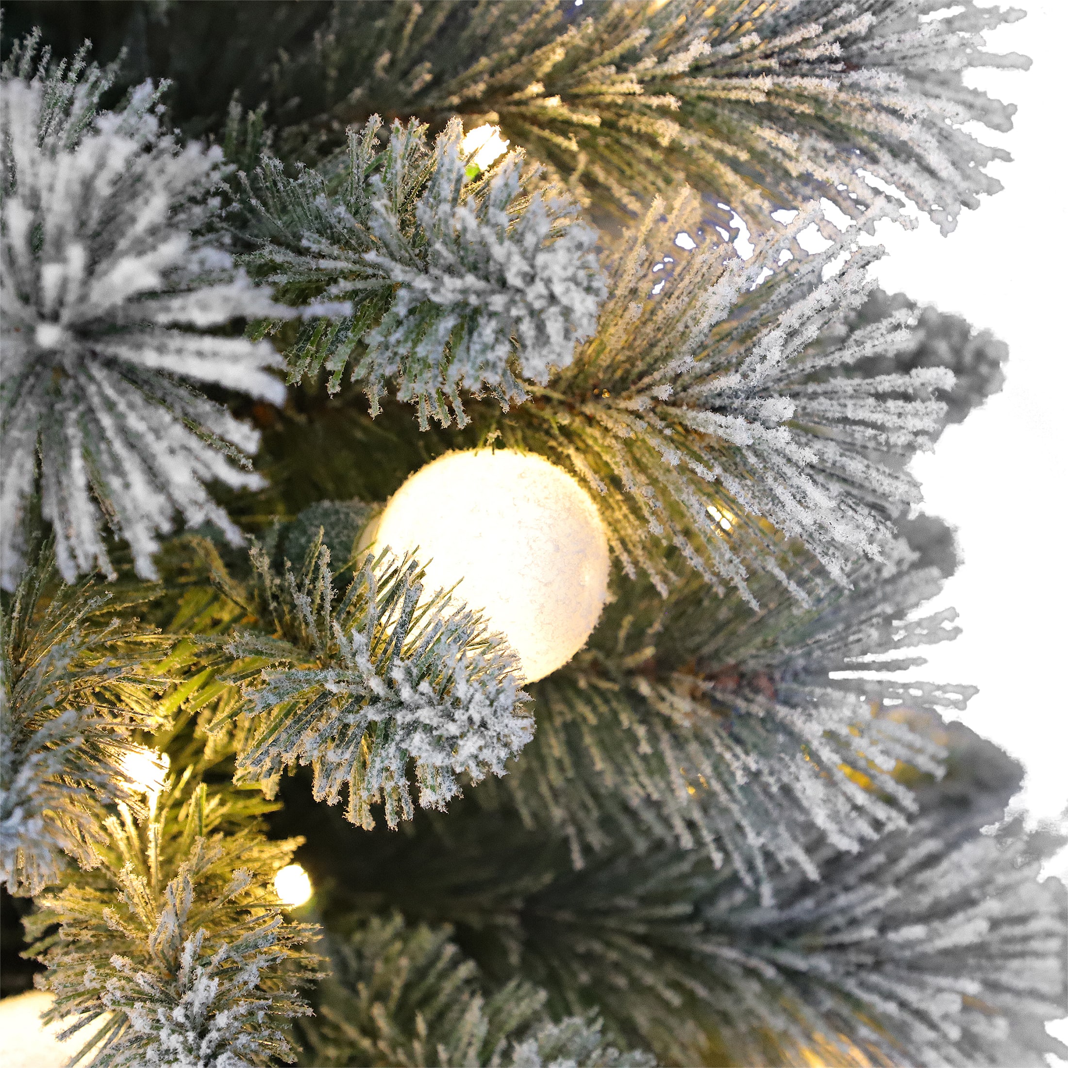 5ft. Pre-Lit Glacier Fir Flocked Artificial Christmas Tree, Dual Color G40 LED Lights by Ashland® - Image 3