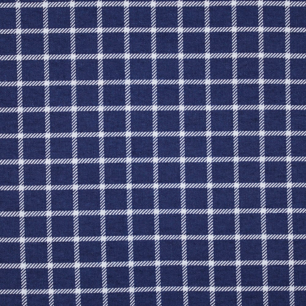 Fumatex Navy Windowpane Plaid Super Snuggle Craft Flannel Fabric