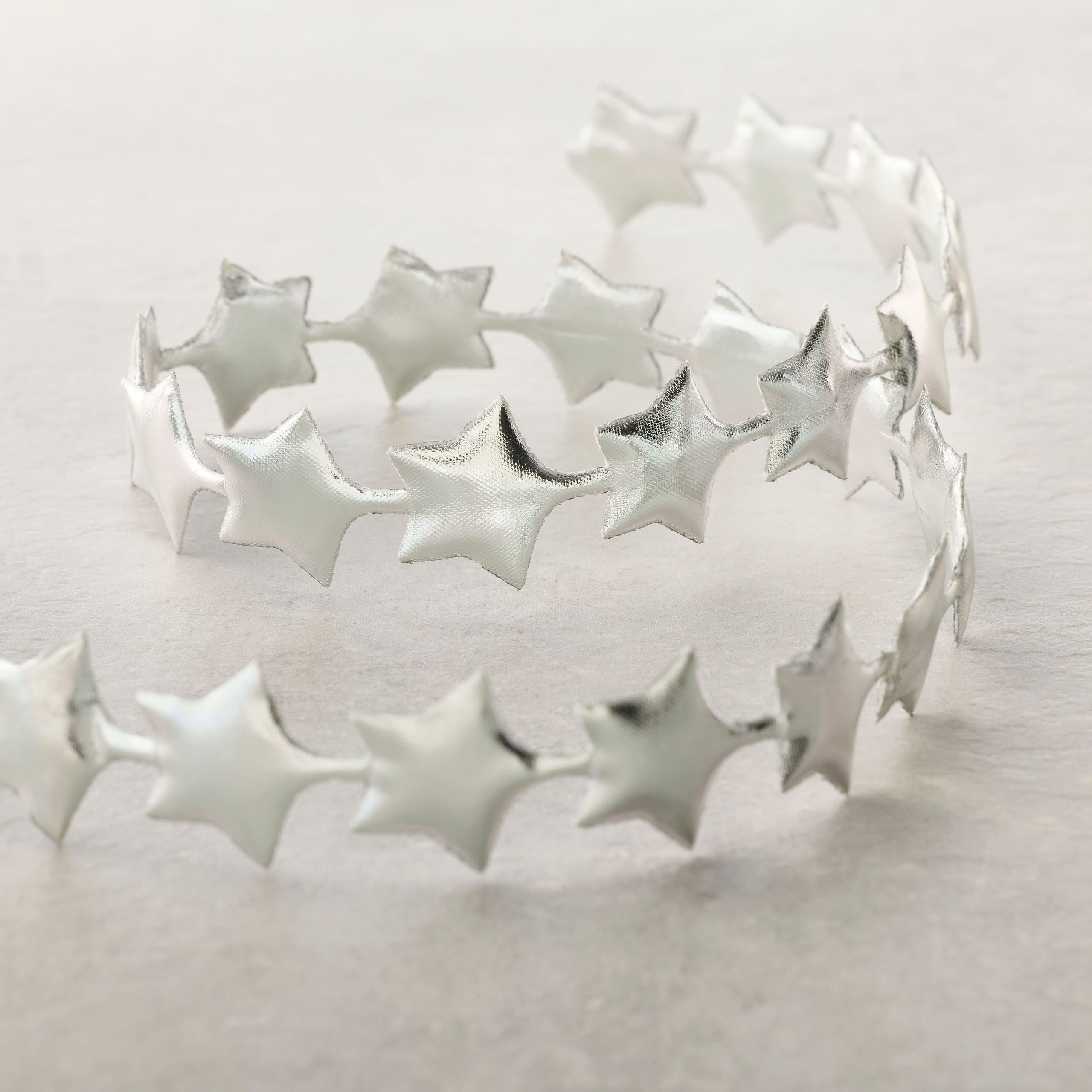 5/7" x 3yd. Silver Metallic Star Ribbon by Celebrate It® Classic - Image 2