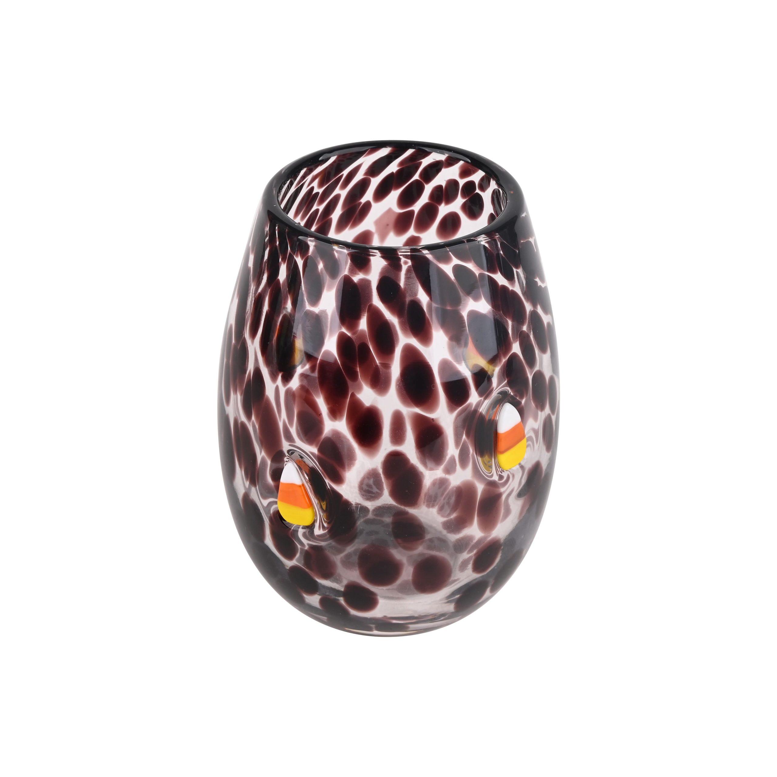 16oz. Confetti Candy Corn Icon Stemless Wine Glass by Celebrate It™ - Image 3