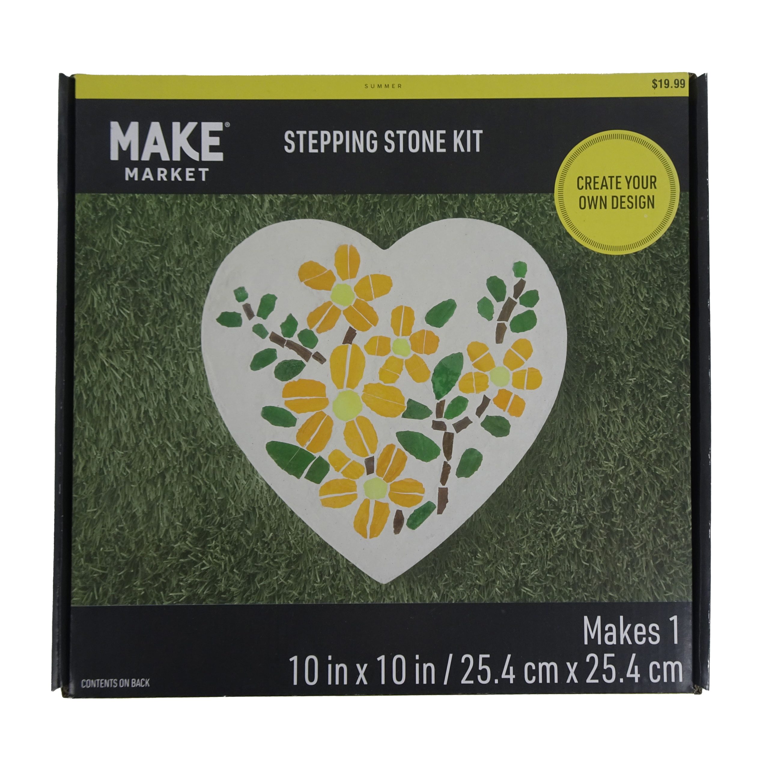 10" Floral Heart Stepping Stone Kit by Make Market® - Image 3