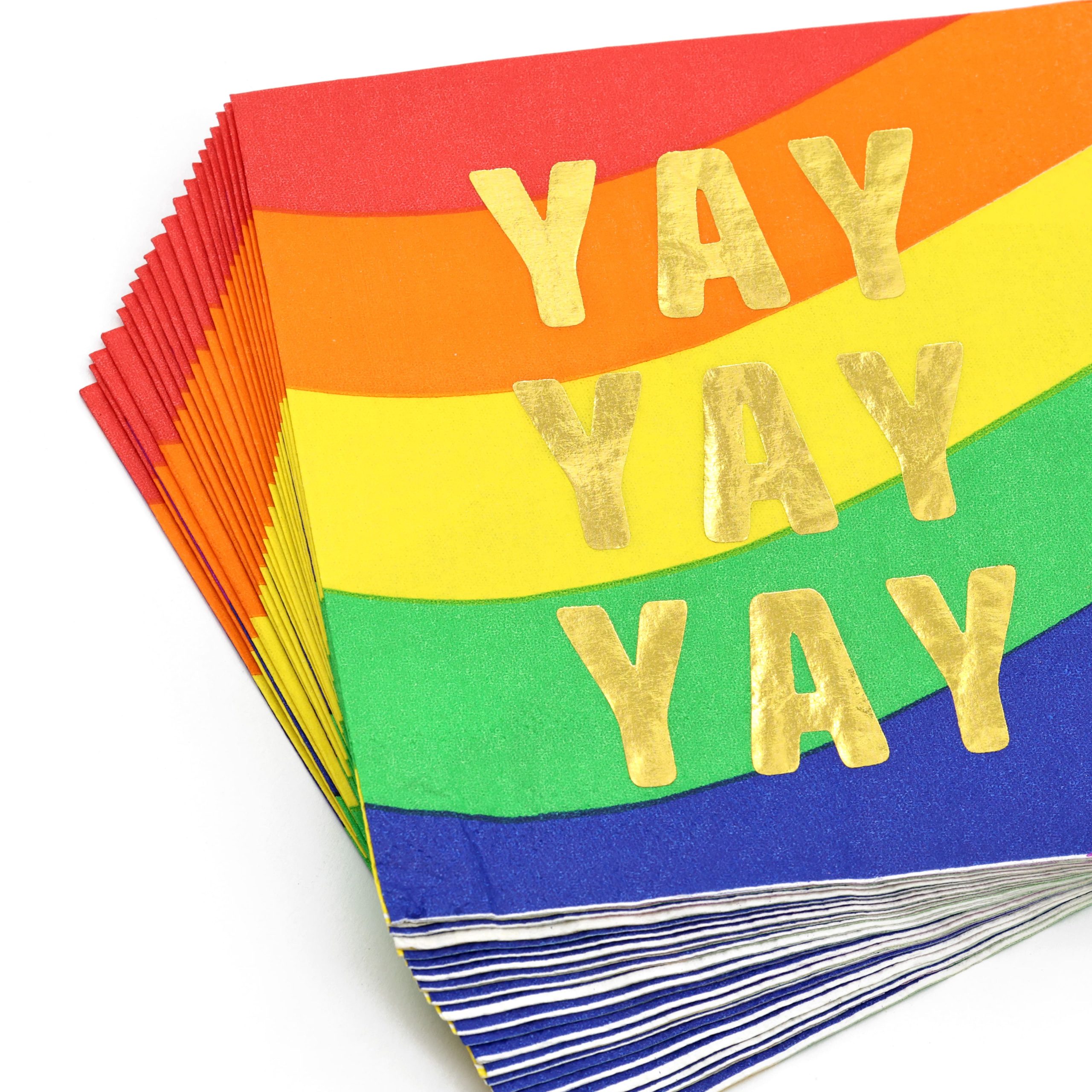 Yay Pride Rainbow Paper Cocktail Napkins, 20ct. by Celebrate It™ - Image 2