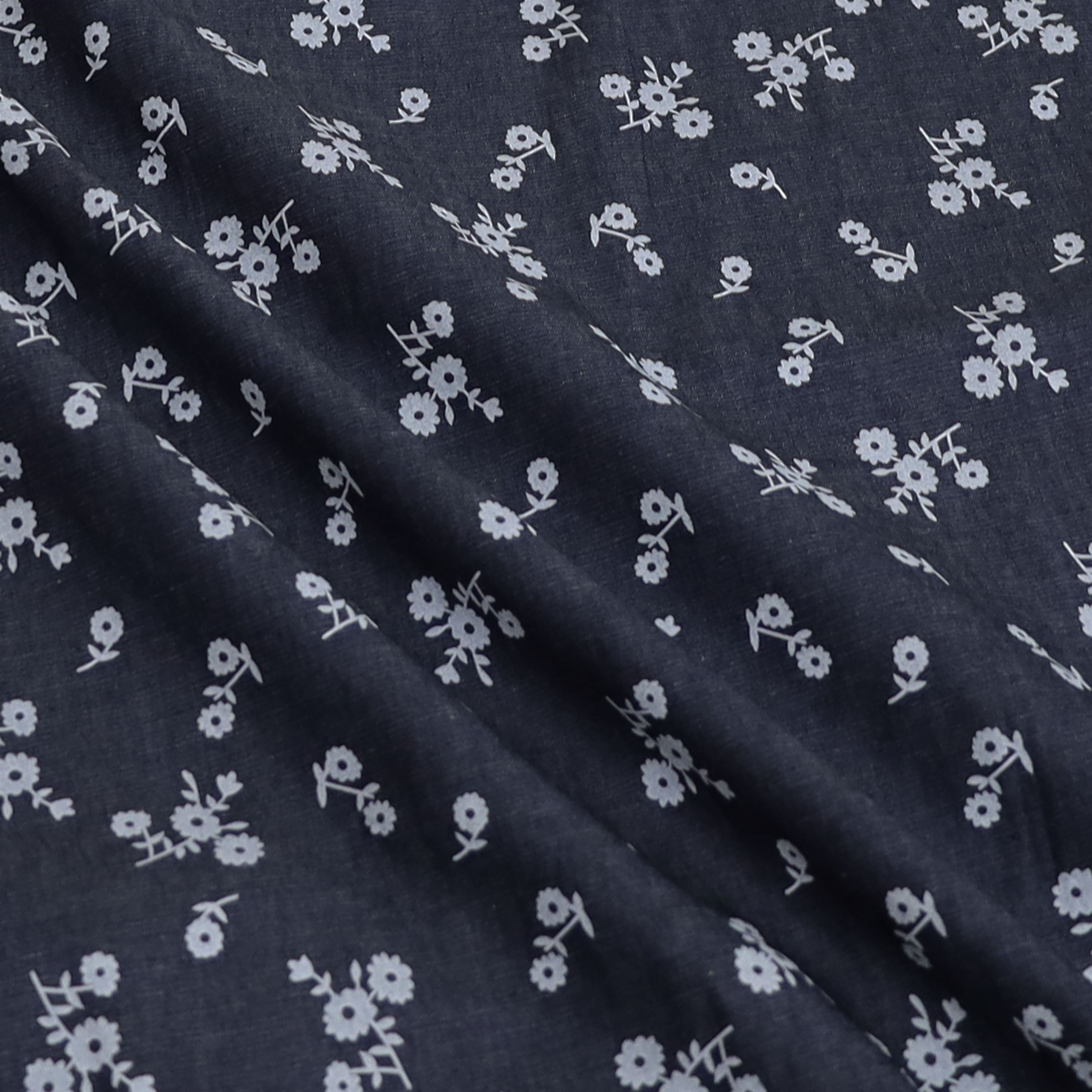 Fabric Merchants Chambray Floral Cotton Fabric