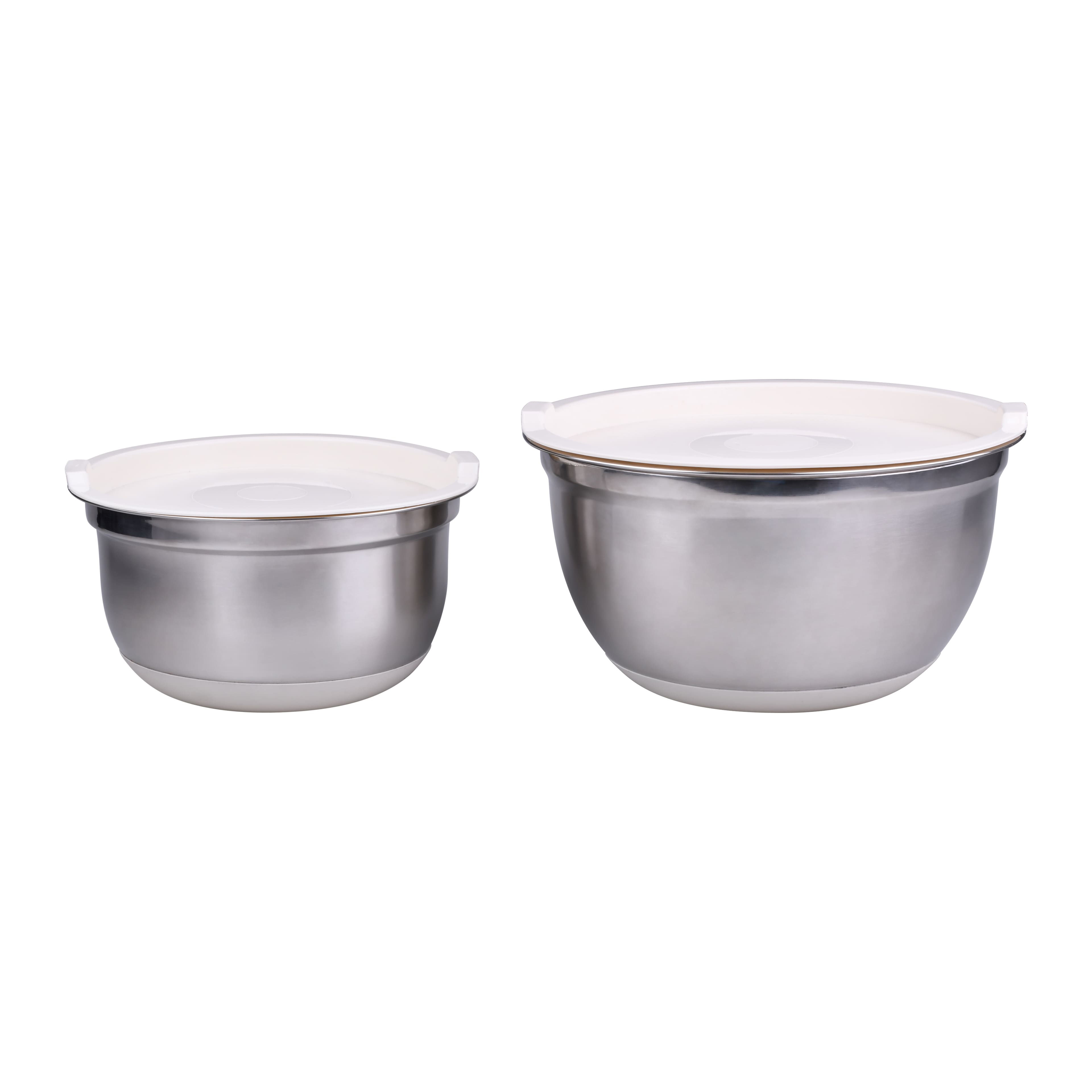 Medium and Large Stainless Steel Bowls with Lids by Makery™