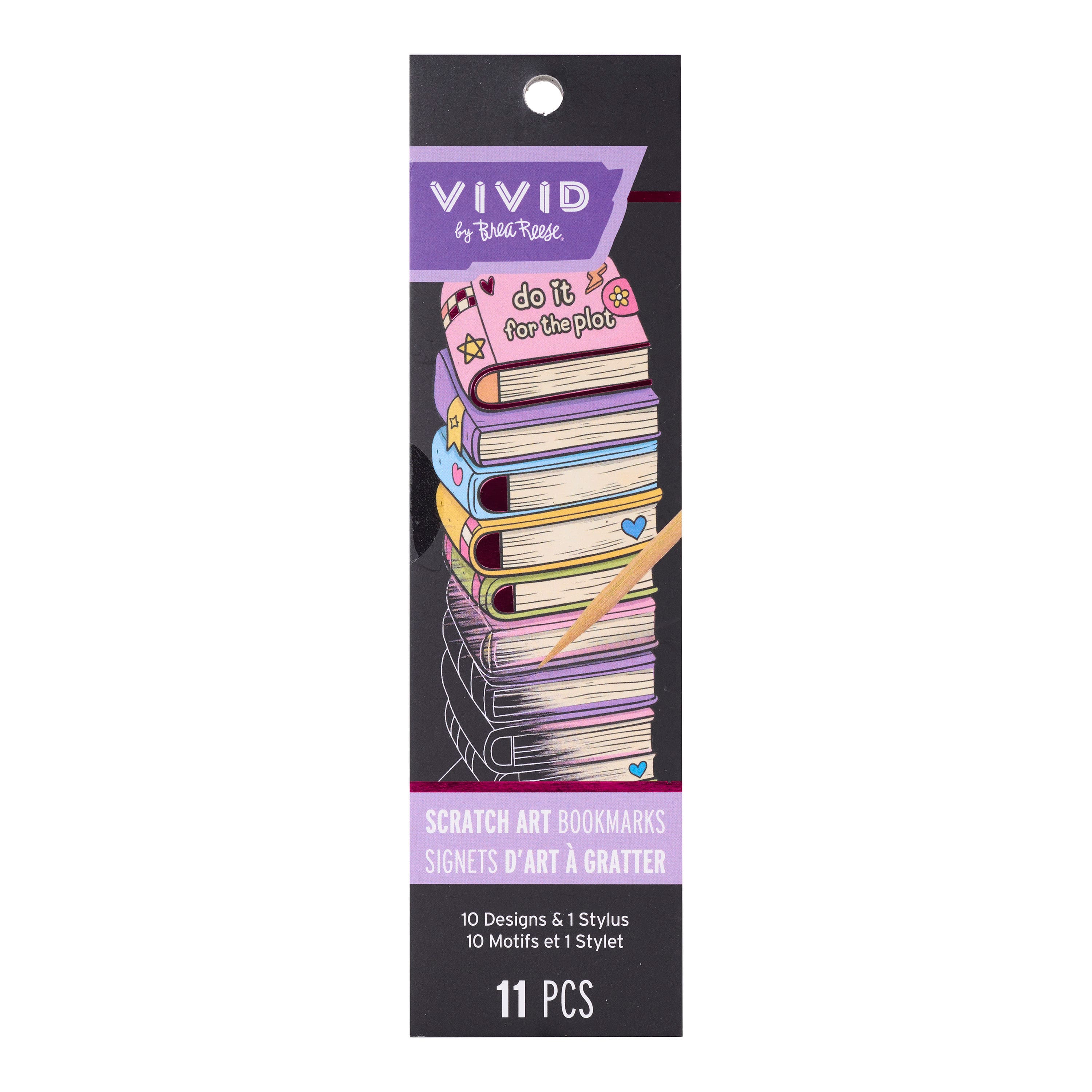 Vivid by Brea Reese® Book Stack Scratch Art Bookmark Kit